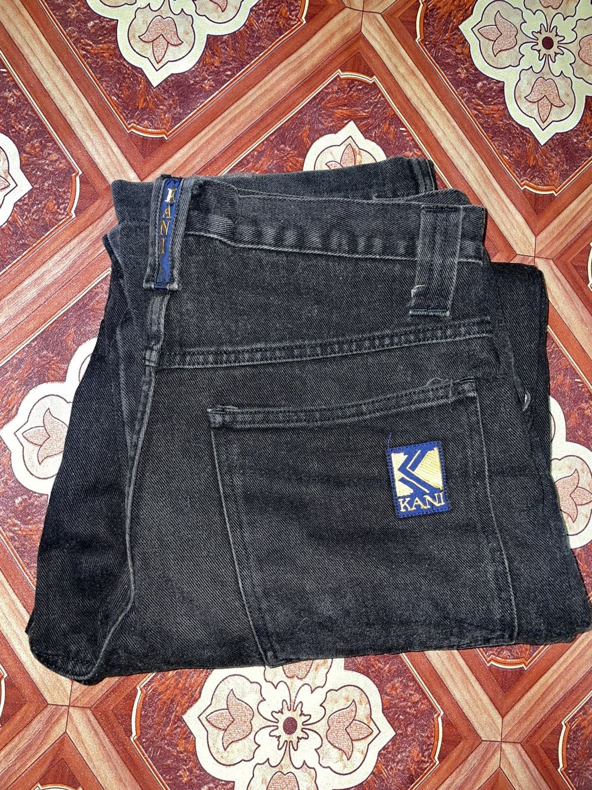 Vintage Baggy Wide Karl Kani Jean Denim Black 90s y2k loose
