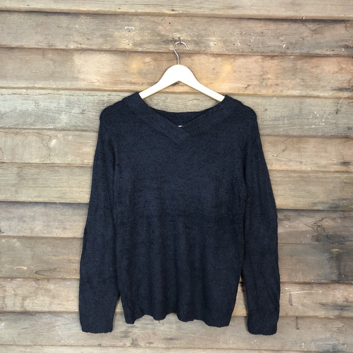 Japanese Black Shag Shaggy Knitwear #0527