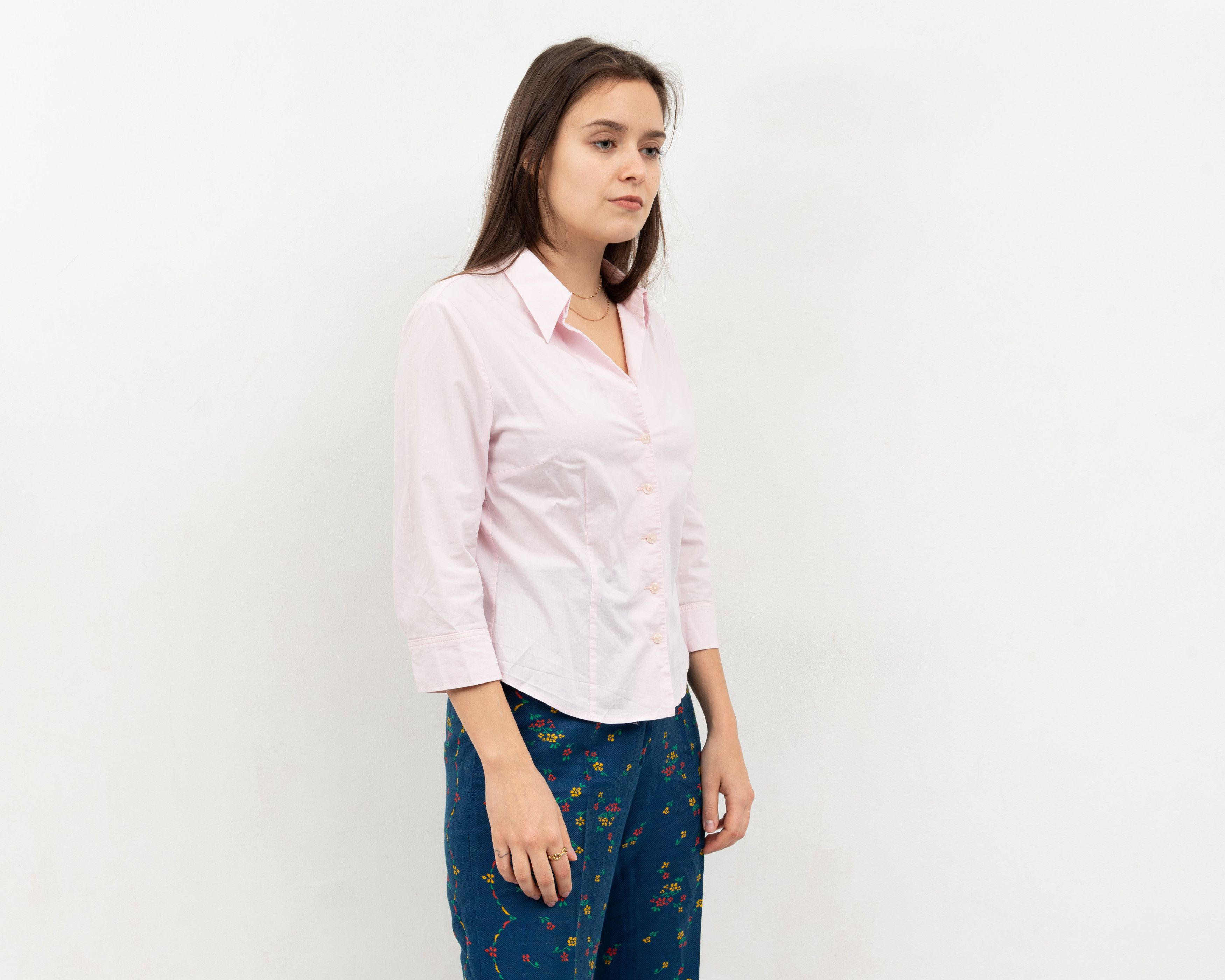 Other × Vintage BETTY BARCLAY UK 8 Button US 4 Up Shirt 3/4 Sleeved Blouse Size S / US 4 / IT 40 - 2 Thumbnail
