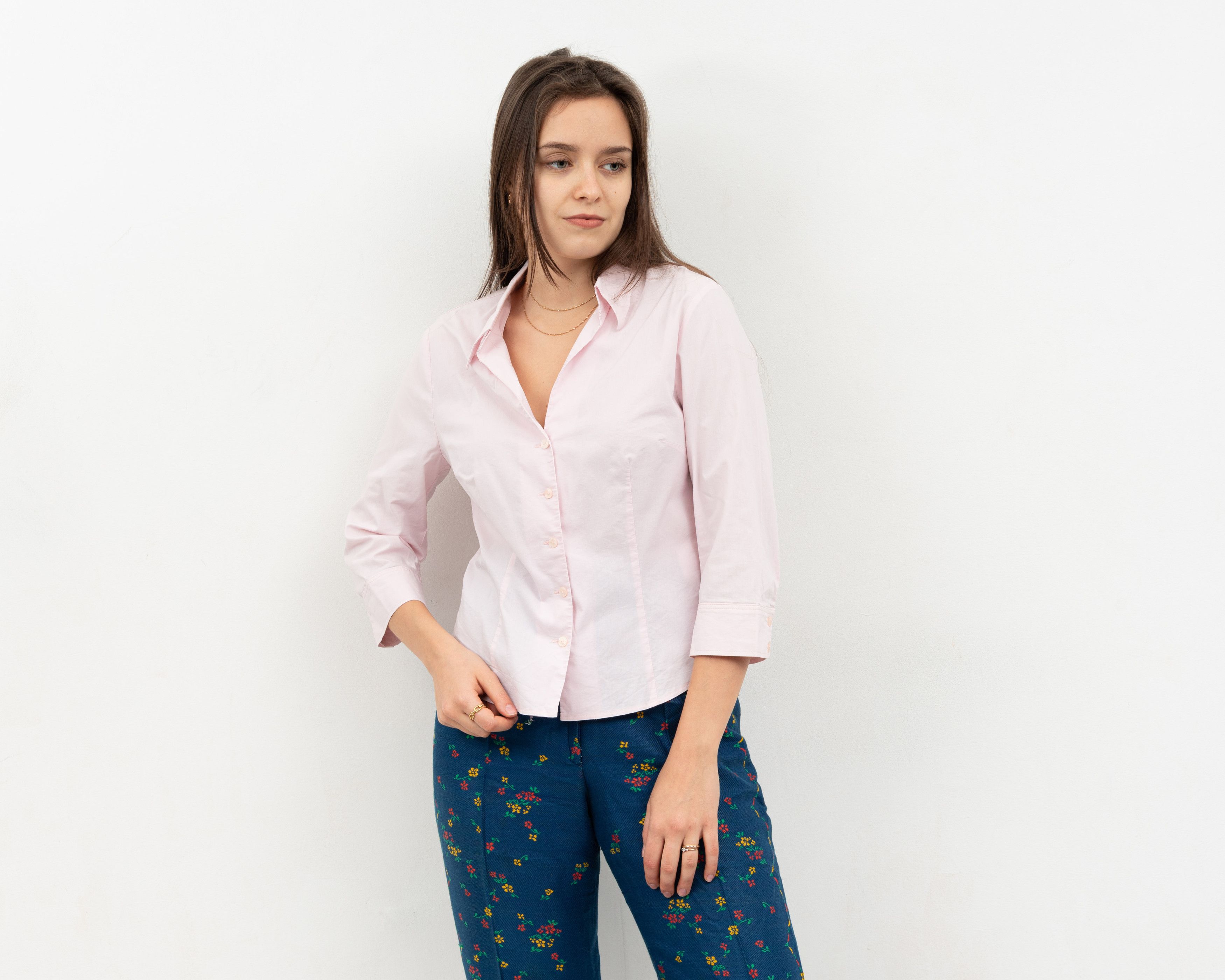 Other × Vintage BETTY BARCLAY UK 8 Button US 4 Up Shirt 3/4 Sleeved Blouse Size S / US 4 / IT 40 - 1 Thumbnail