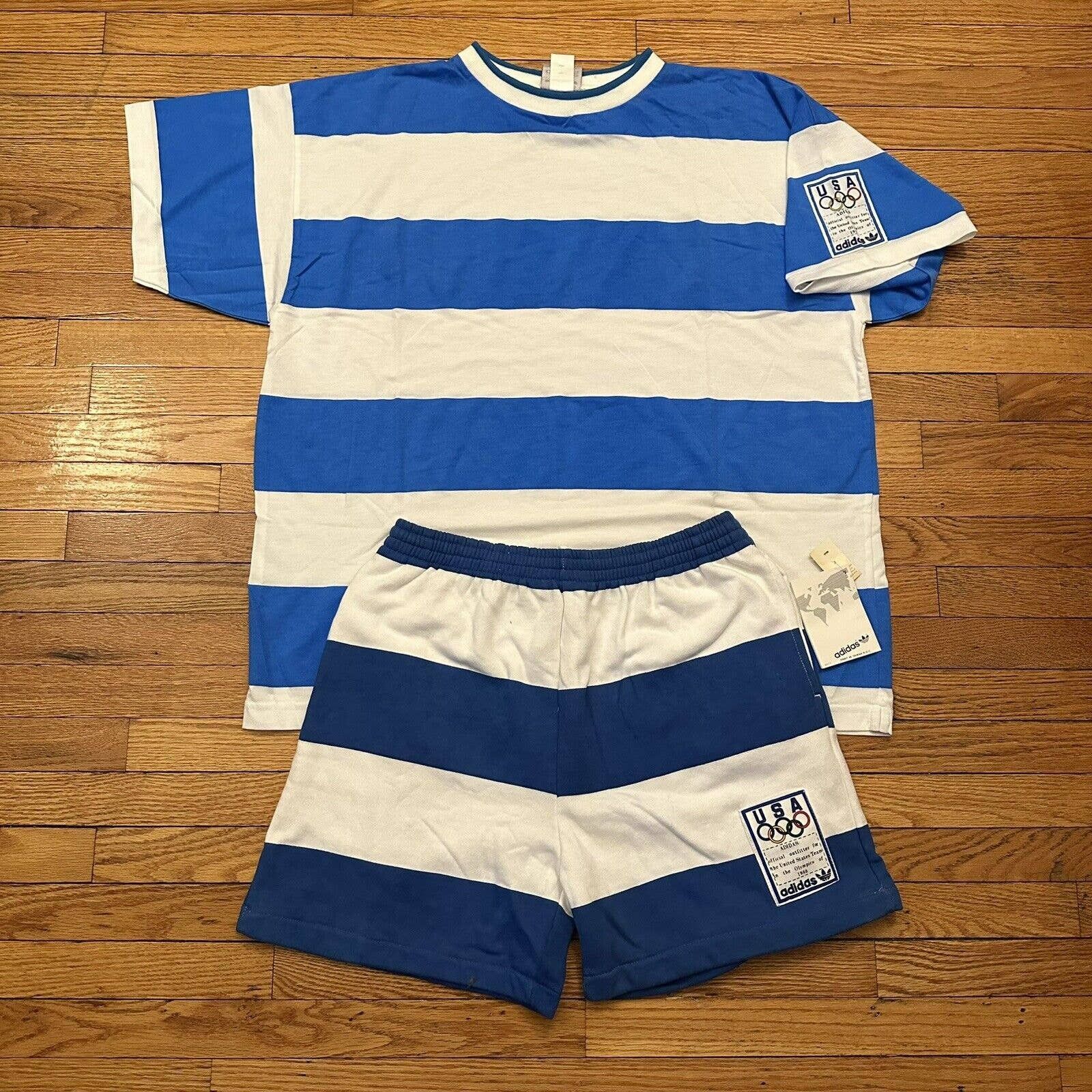 Adidas Usa Olympics Vintage NEW Vintage 1988 Adidas USA Olympics T Shirt Shorts Set RARE Grailed