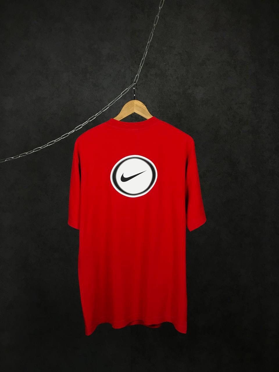 Nike × Vintage Nike swoosh streetwear vintage overprinted red tee Size US M / EU 48-50 / 2 - 2 Thumbnail