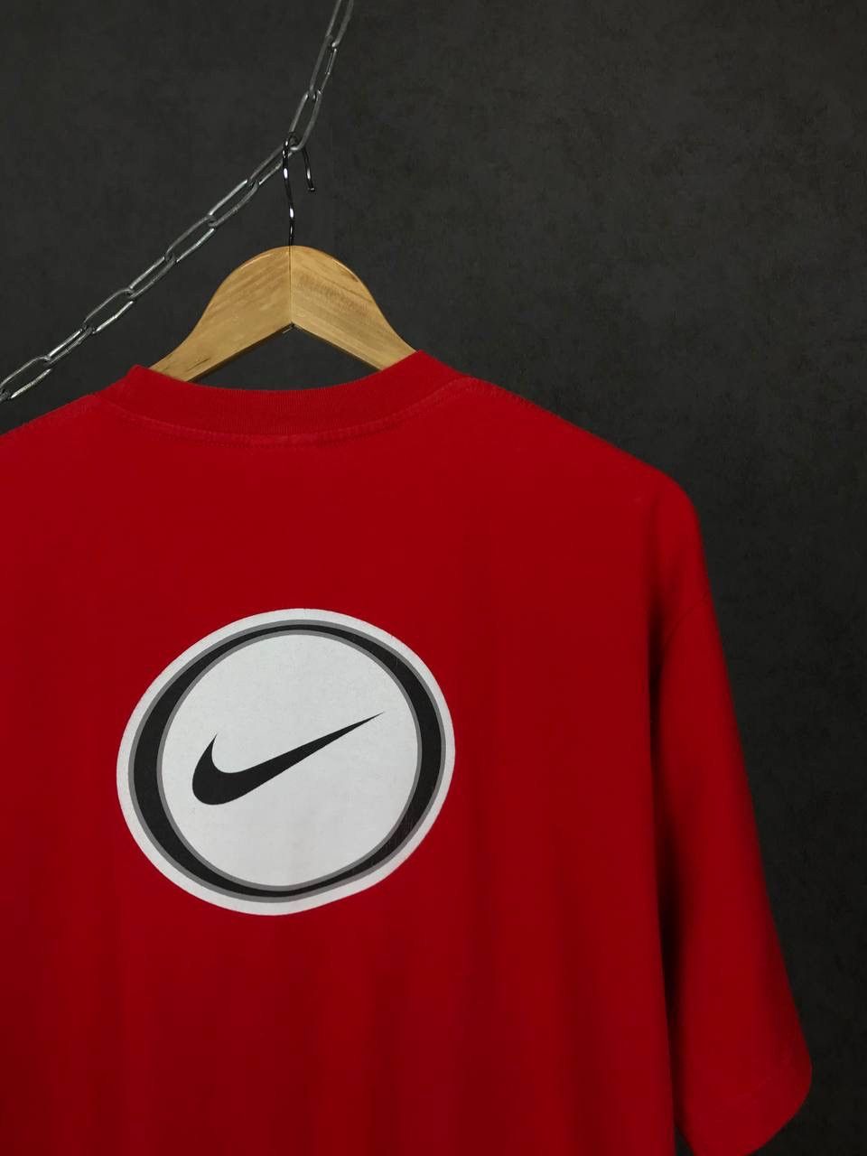 Nike × Vintage Nike swoosh streetwear vintage overprinted red tee Size US M / EU 48-50 / 2 - 6 Thumbnail