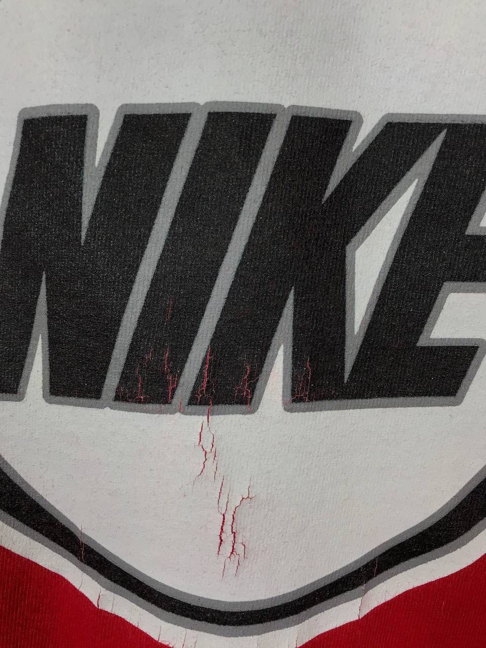 Nike × Vintage Nike swoosh streetwear vintage overprinted red tee Size US M / EU 48-50 / 2 - 7 Thumbnail