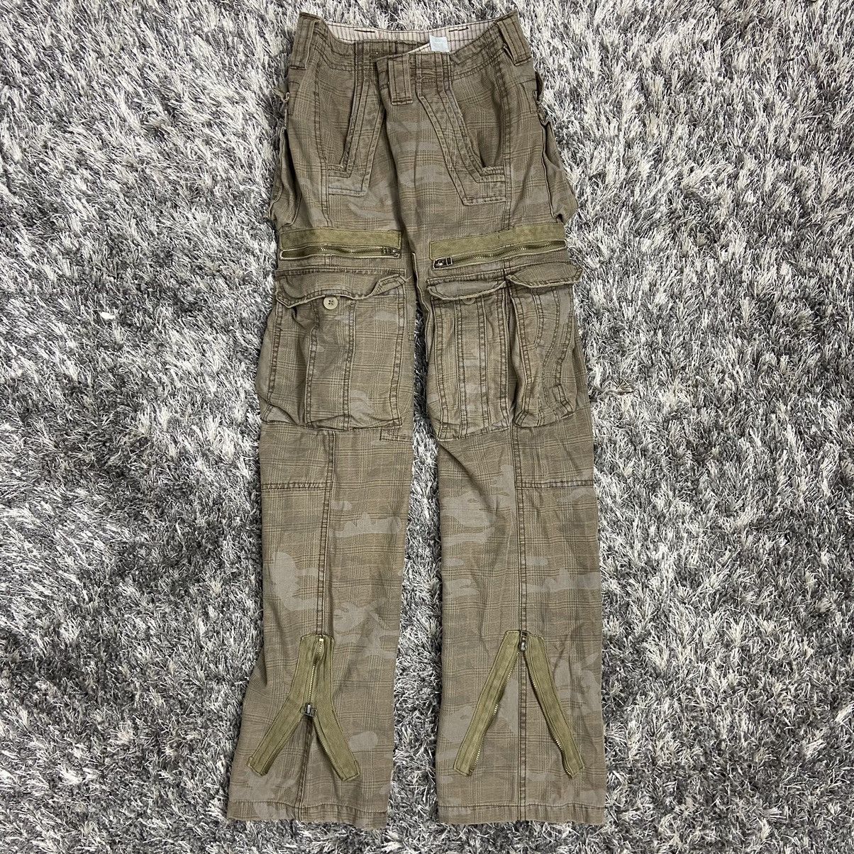 Pre-owned Avant Garde Multipocket Tactical Cargo Bondage Pants 3207 In Camo Wash