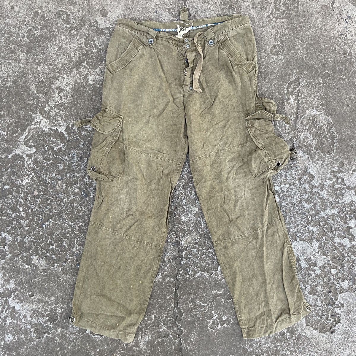 Japanese Brand 1980s DISTRESSED MULTIPOCKET CARGO PANTS “ORGANIC LINEL” Size US 32 / EU 48 - 3 Thumbnail
