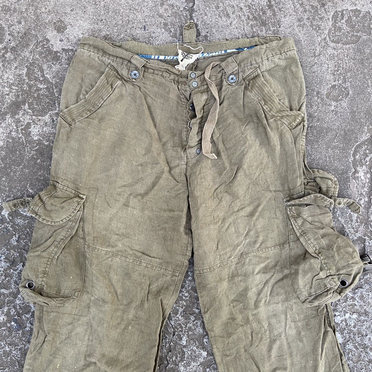 Japanese Brand 1980s DISTRESSED MULTIPOCKET CARGO PANTS “ORGANIC LINEL” Size US 32 / EU 48 - 4 Thumbnail