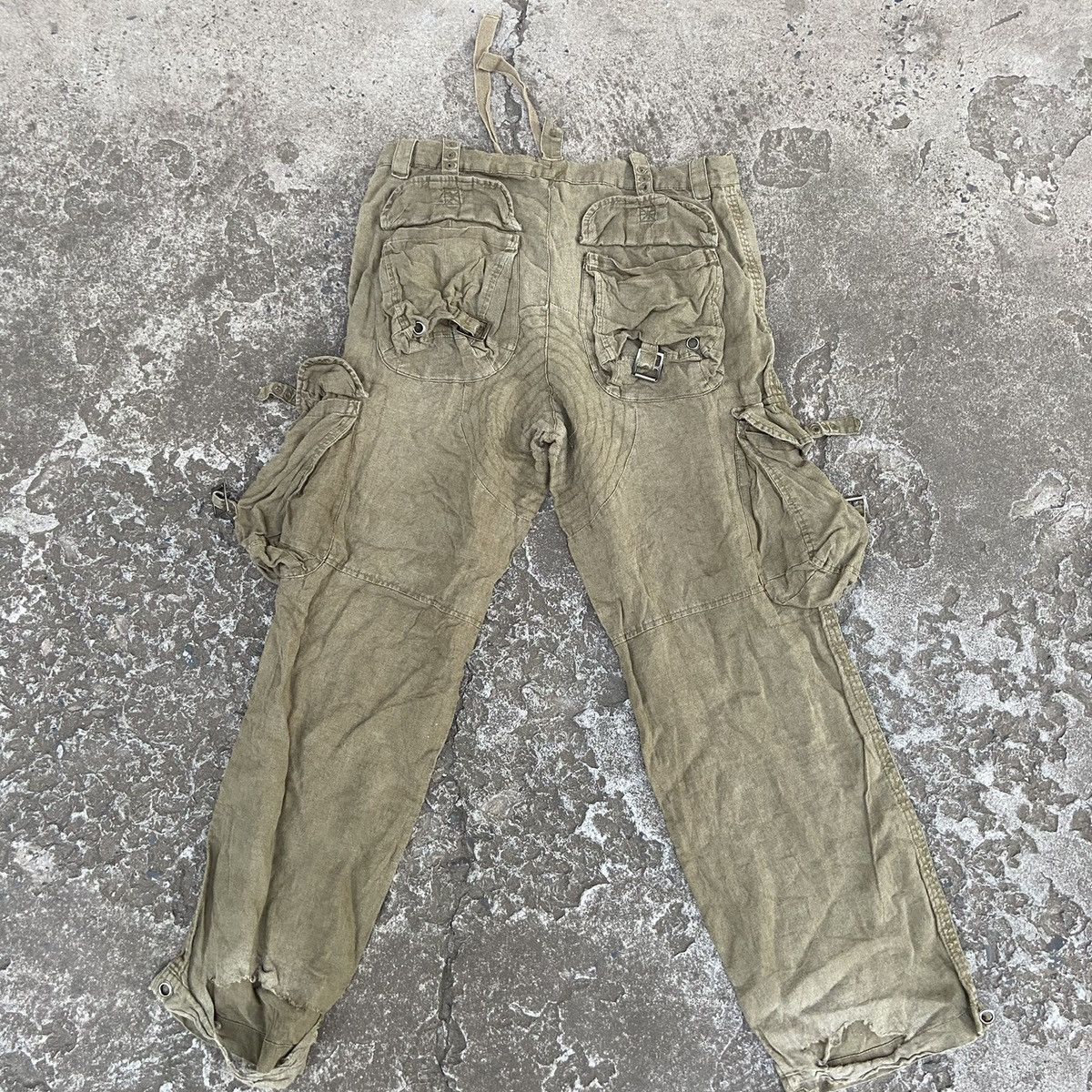 Japanese Brand 1980s DISTRESSED MULTIPOCKET CARGO PANTS “ORGANIC LINEL” Size US 32 / EU 48 - 8 Thumbnail
