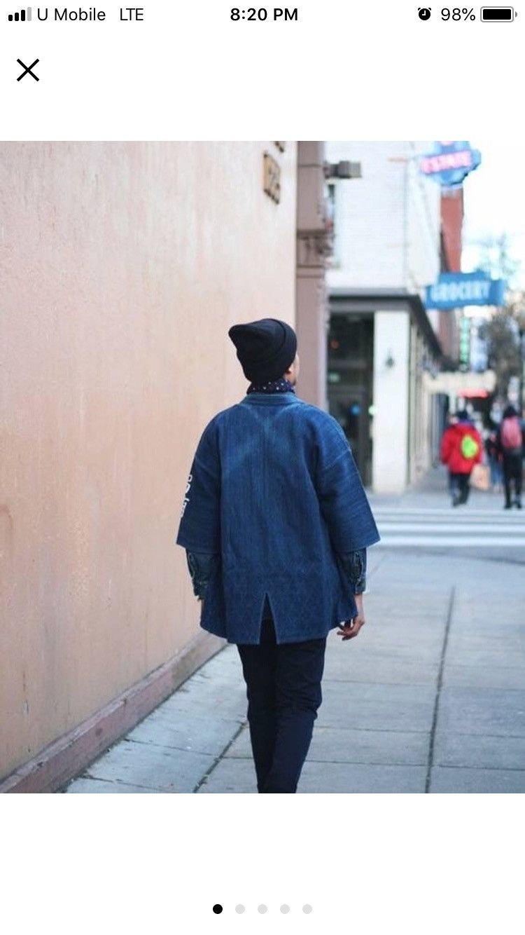 Indigo × Japanese Brand Vintage Indigo Blue Kendo Jacket Woven Cotton Sanjuro Size US L / EU 52-54 / 3 - 7 Thumbnail