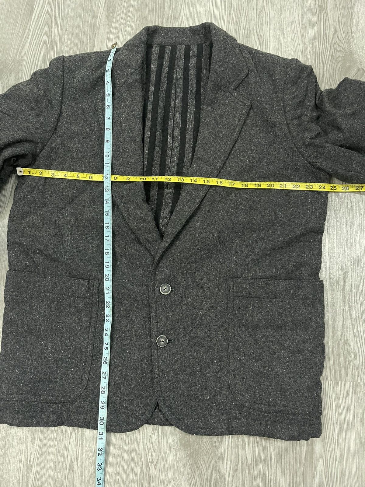 Vintage Steals🔥🔥🔥80s Issey Sport Black Grey Striped Wool Coat Size US L / EU 52-54 / 3 - 10 Thumbnail