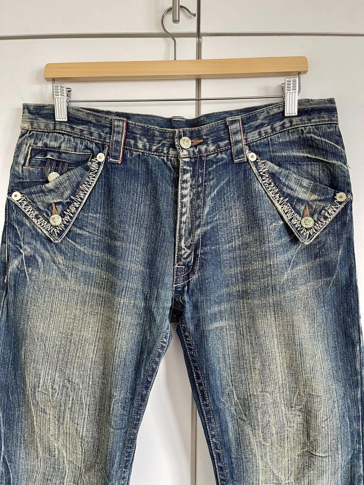 Japanese Brand VINTAGE90s🔥🔥BS RAW BUCKLE BACK LIMITED EDITION SIZE 34X33.5 Size US 34 / EU 50 - 3 Thumbnail