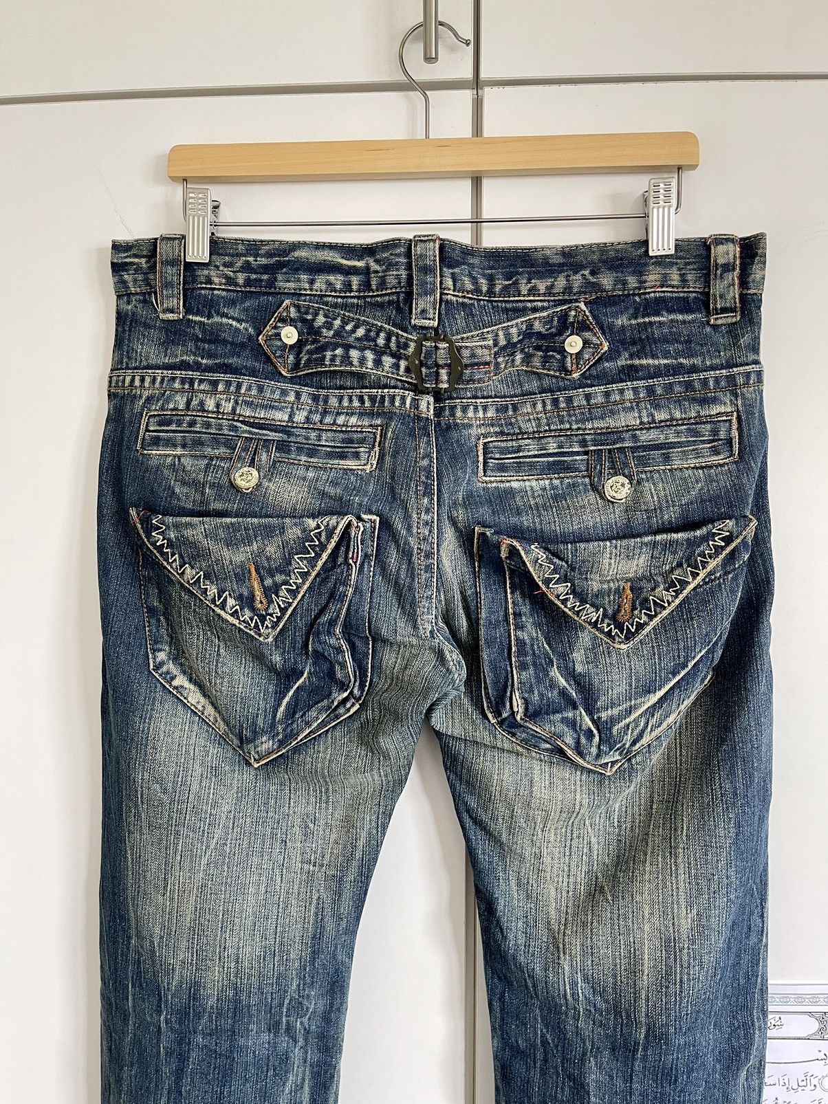 Japanese Brand VINTAGE90s🔥🔥BS RAW BUCKLE BACK LIMITED EDITION SIZE 34X33.5 Size US 34 / EU 50 - 9 Thumbnail