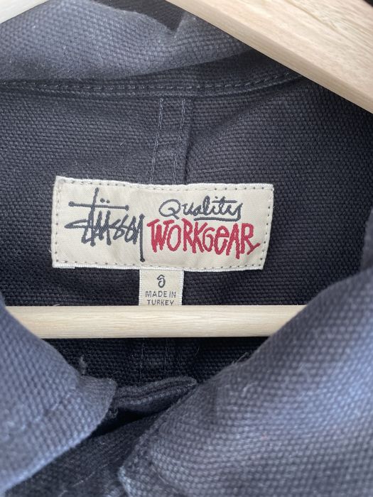 Vintage Stussy black denim work jacket by stussy quality workwear