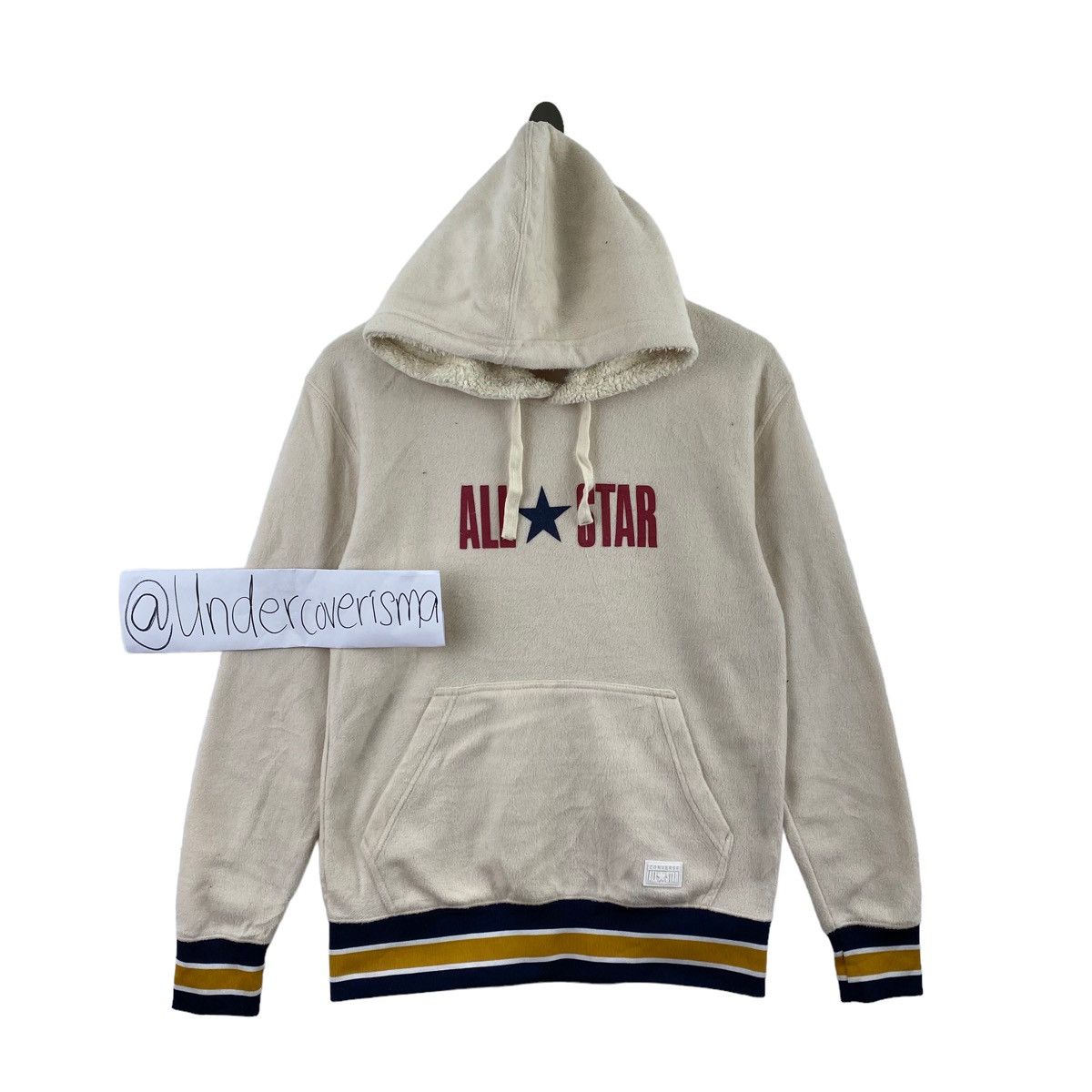 Converse CONVERSE ALL STAR Embroidered Logo Fleece Beige Hoodie Size US S / EU 44-46 / 1 - 1 Thumbnail