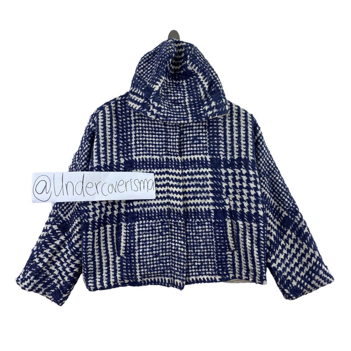 Max Mara WEEKEND By MAX MARA Italy Designer Check Knitwear Hooded Size L / US 10 / IT 46 - 1 Thumbnail