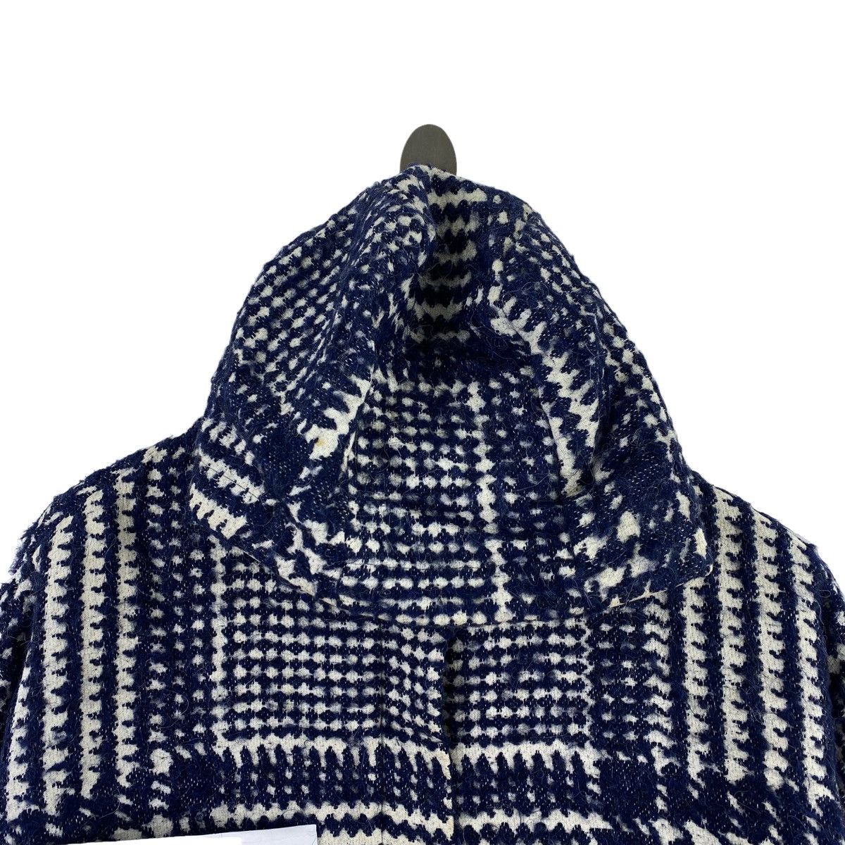 Max Mara WEEKEND By MAX MARA Italy Designer Check Knitwear Hooded Size L / US 10 / IT 46 - 2 Thumbnail