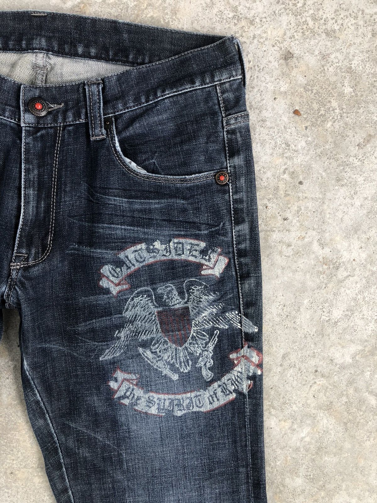 291295=Homme Big logo 291295 Homme Embroidered Jeans Distressed Jeans Size US 32 / EU 48 - 5 Thumbnail
