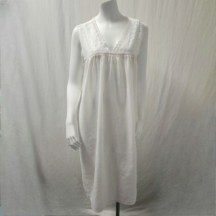 Vintage Vintage Long Lacy Cotton Nightgown Womens Cottagecore Granny ...