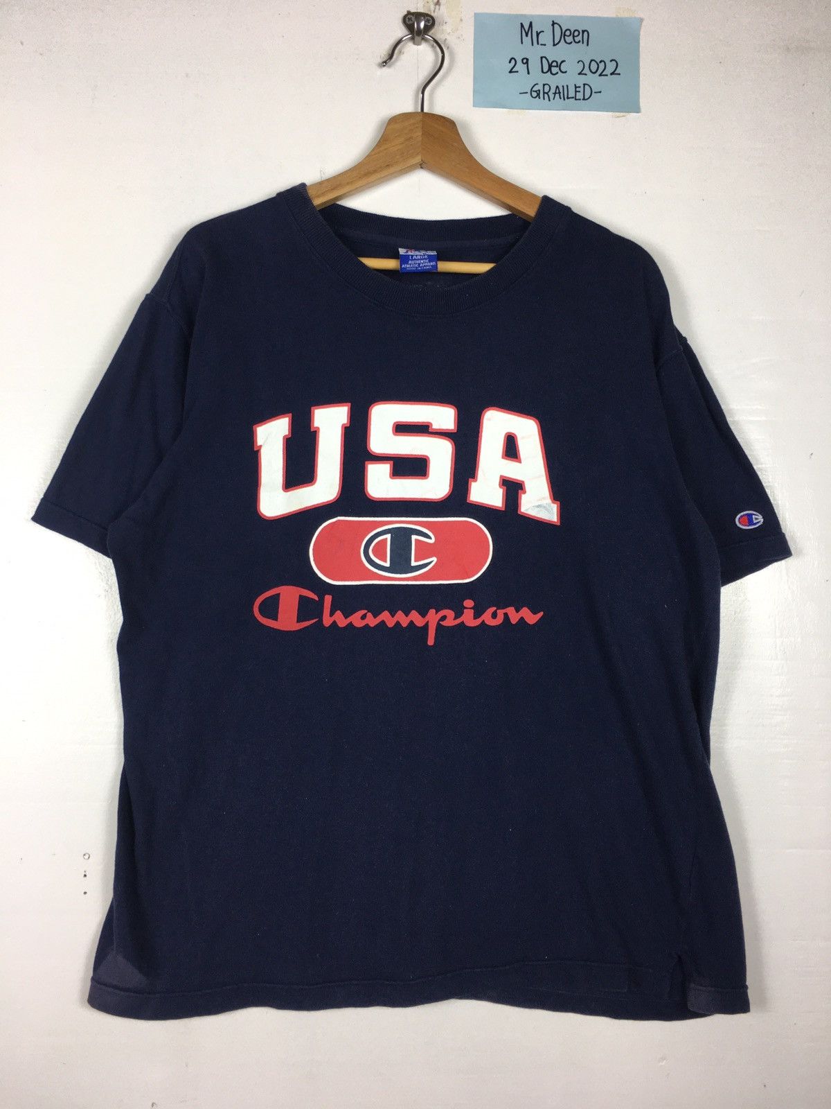 Champion Rare Champion USA Big Logo Spellout Tshirt Size US L / EU 52-54 / 3 - 1 Thumbnail