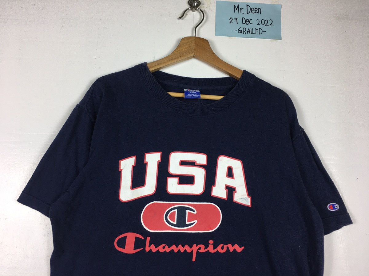 Champion Rare Champion USA Big Logo Spellout Tshirt Size US L / EU 52-54 / 3 - 5 Thumbnail