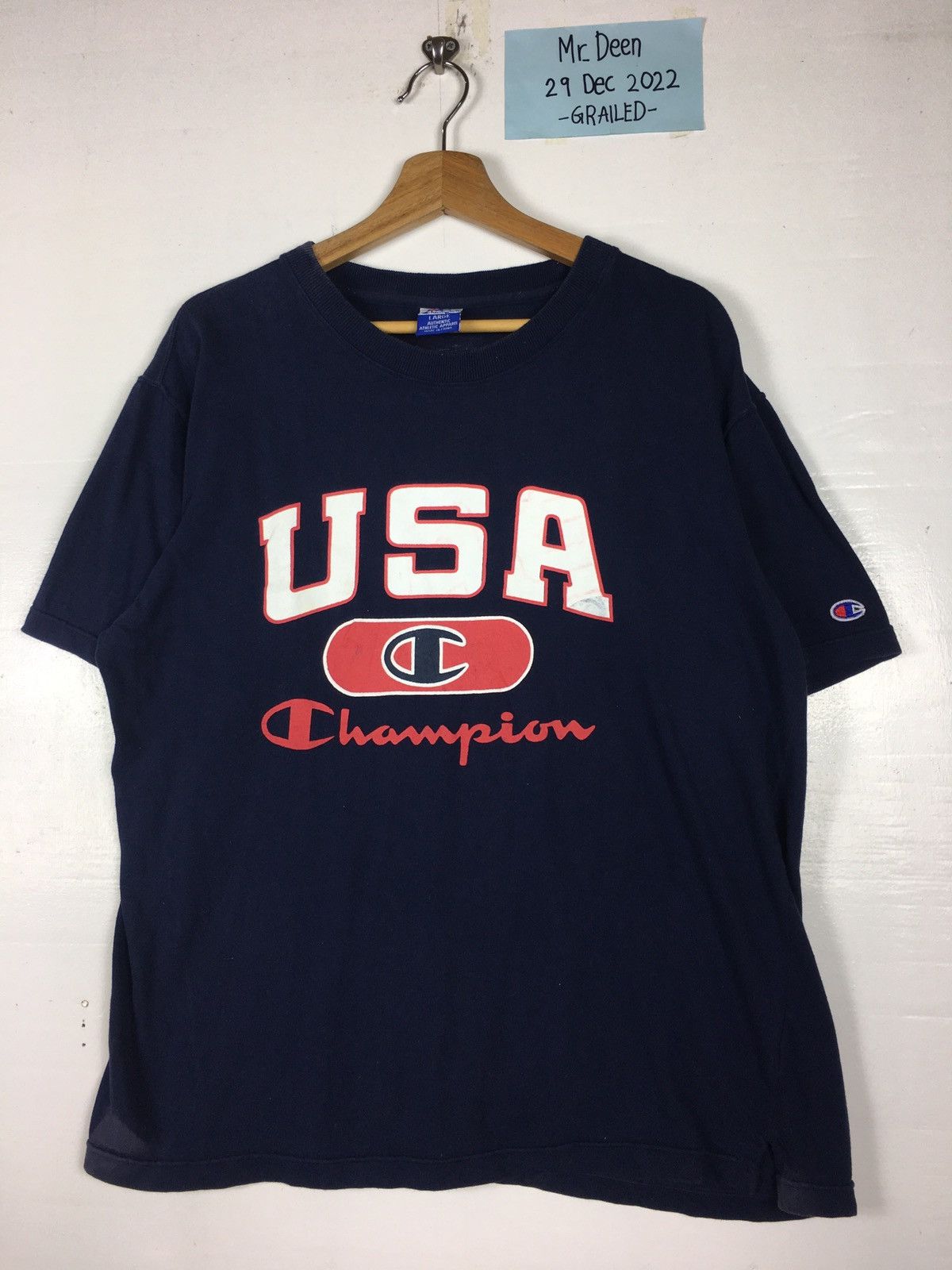 Champion Rare Champion USA Big Logo Spellout Tshirt Size US L / EU 52-54 / 3 - 3 Thumbnail