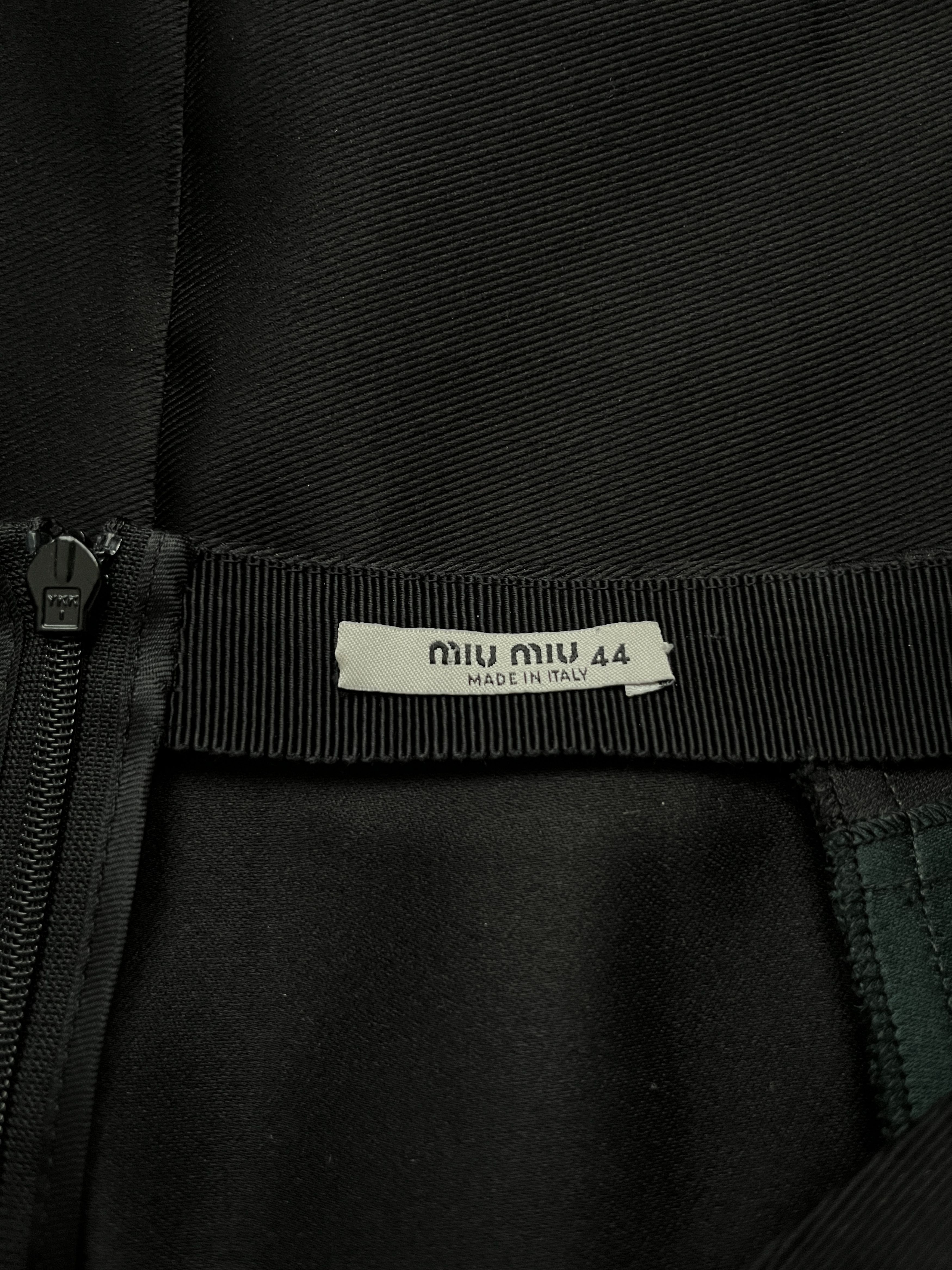 Miu Miu ⚡️QUICK SALE⚡️2008 Miu Miu Green/Black Silk Skirt Size 30" / US 8 / IT 44 - 3 Thumbnail