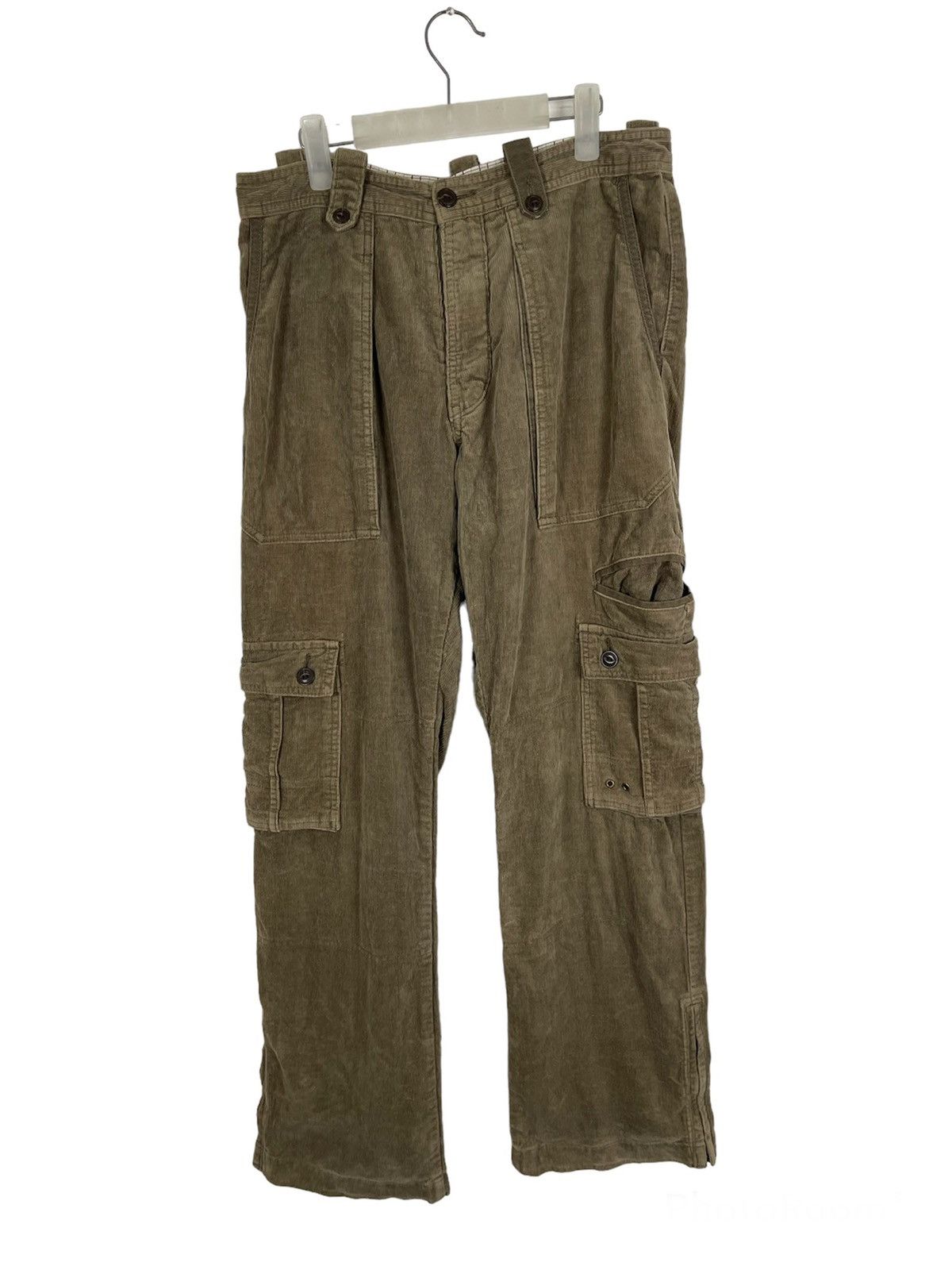 Vintage Baggy Straight Cut Corduroy Cargo Pants Streetwear