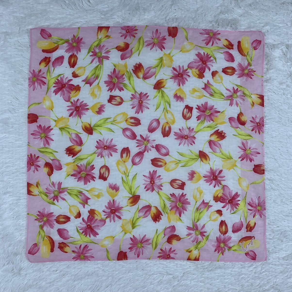 Kenzo KENZO handkerchief handky bandana flower design Size ONE SIZE - 1 Thumbnail