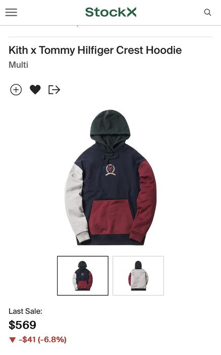 Kith x tommy shop hilfiger crest hoodie multi