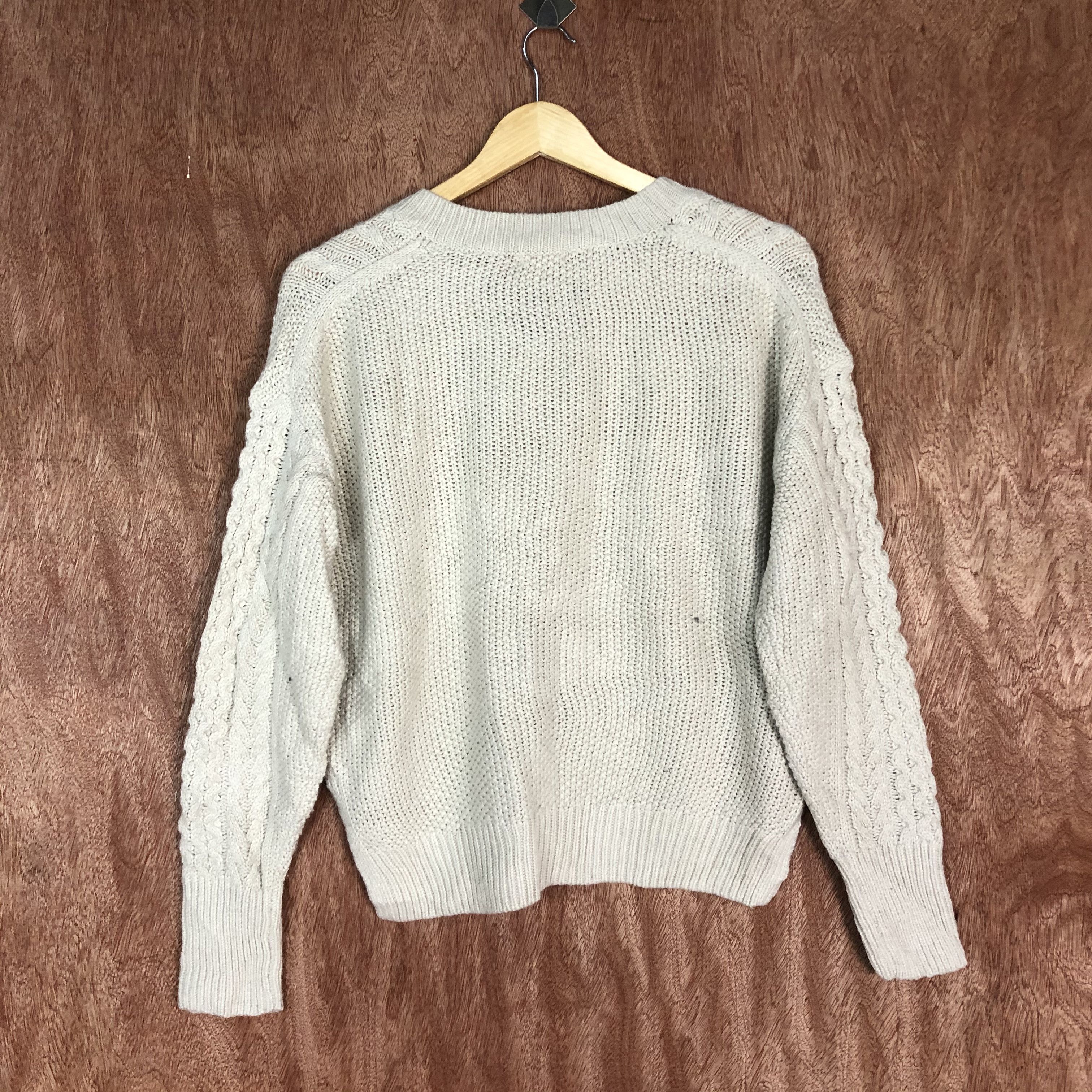 Vintage GU japan WHite cable Knitwear #c467 Size US M / EU 48-50 / 2 - 9 Thumbnail