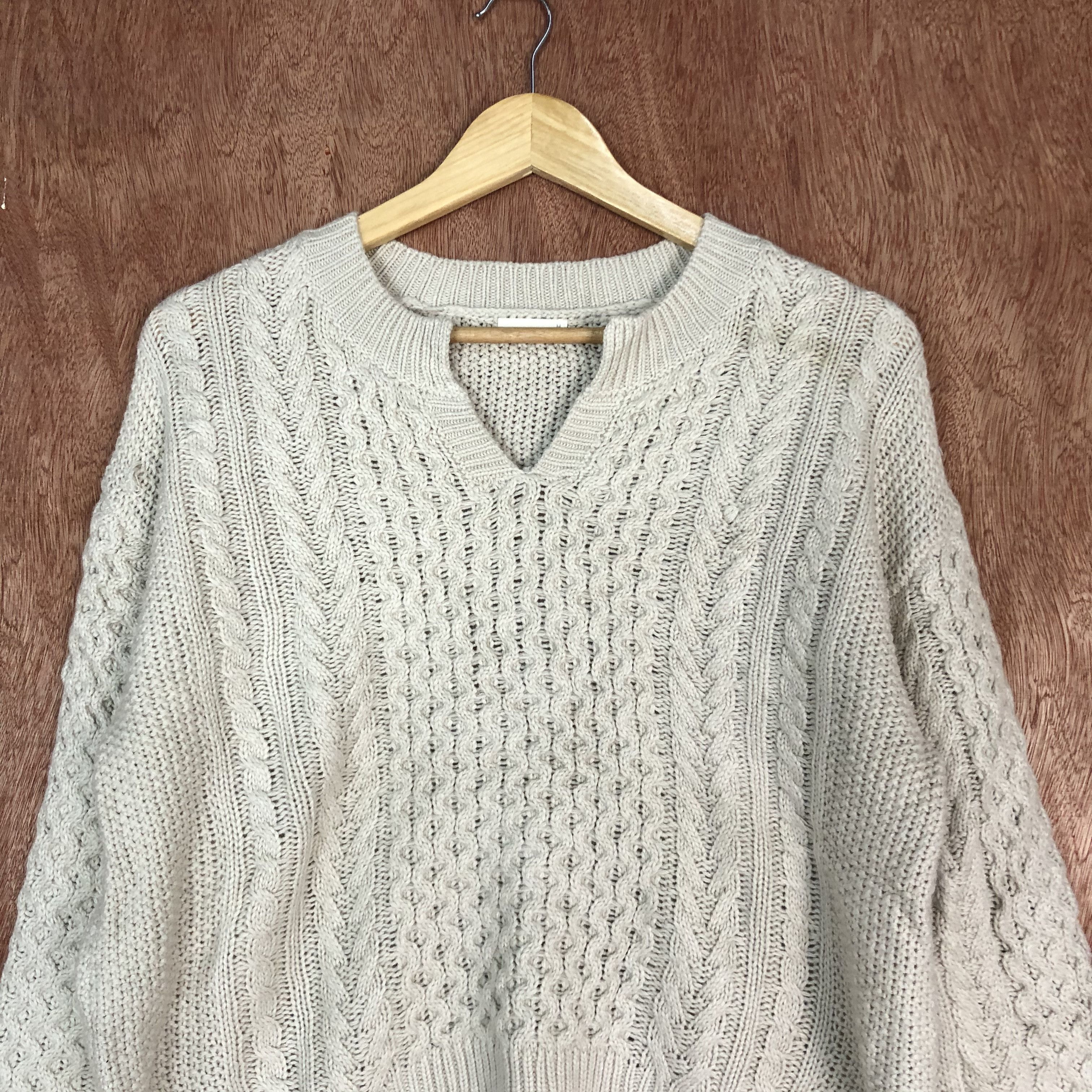 Vintage GU japan WHite cable Knitwear #c467 Size US M / EU 48-50 / 2 - 2 Thumbnail
