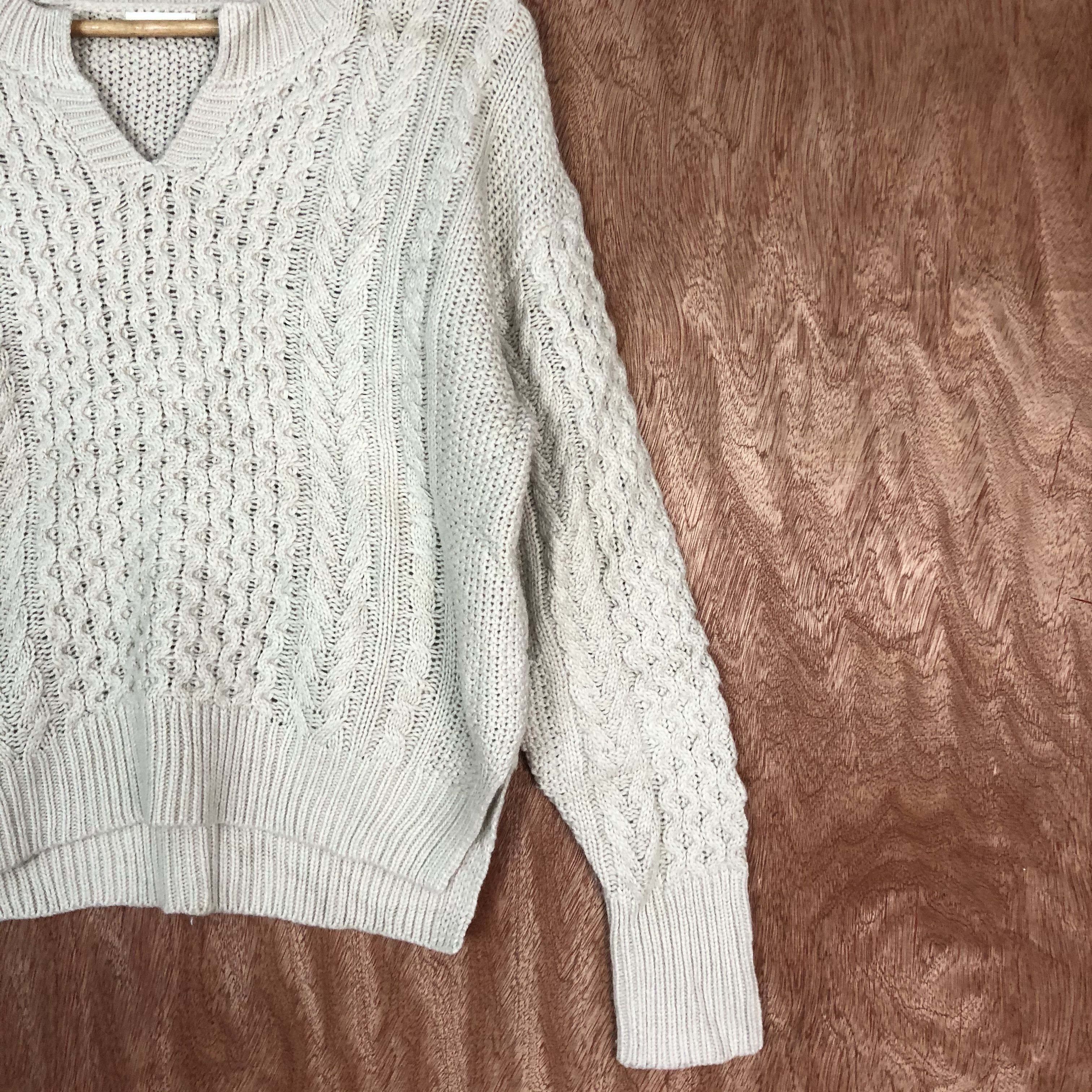 Vintage GU japan WHite cable Knitwear #c467 Size US M / EU 48-50 / 2 - 6 Thumbnail