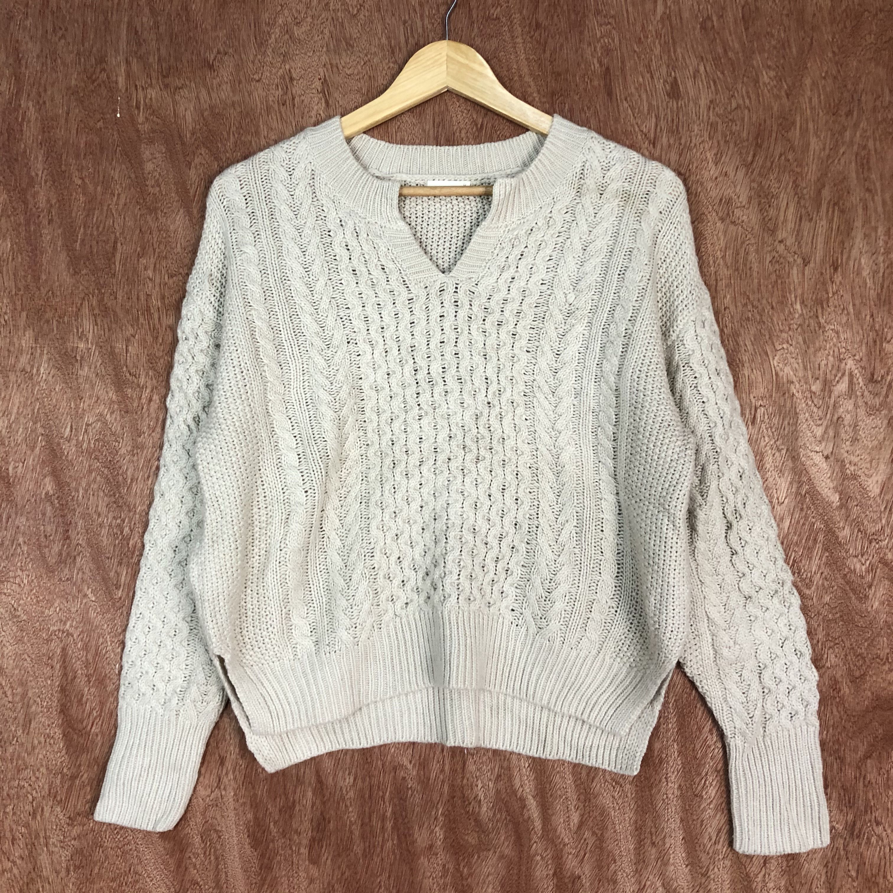 Vintage GU japan WHite cable Knitwear #c467 Size US M / EU 48-50 / 2 - 3 Thumbnail