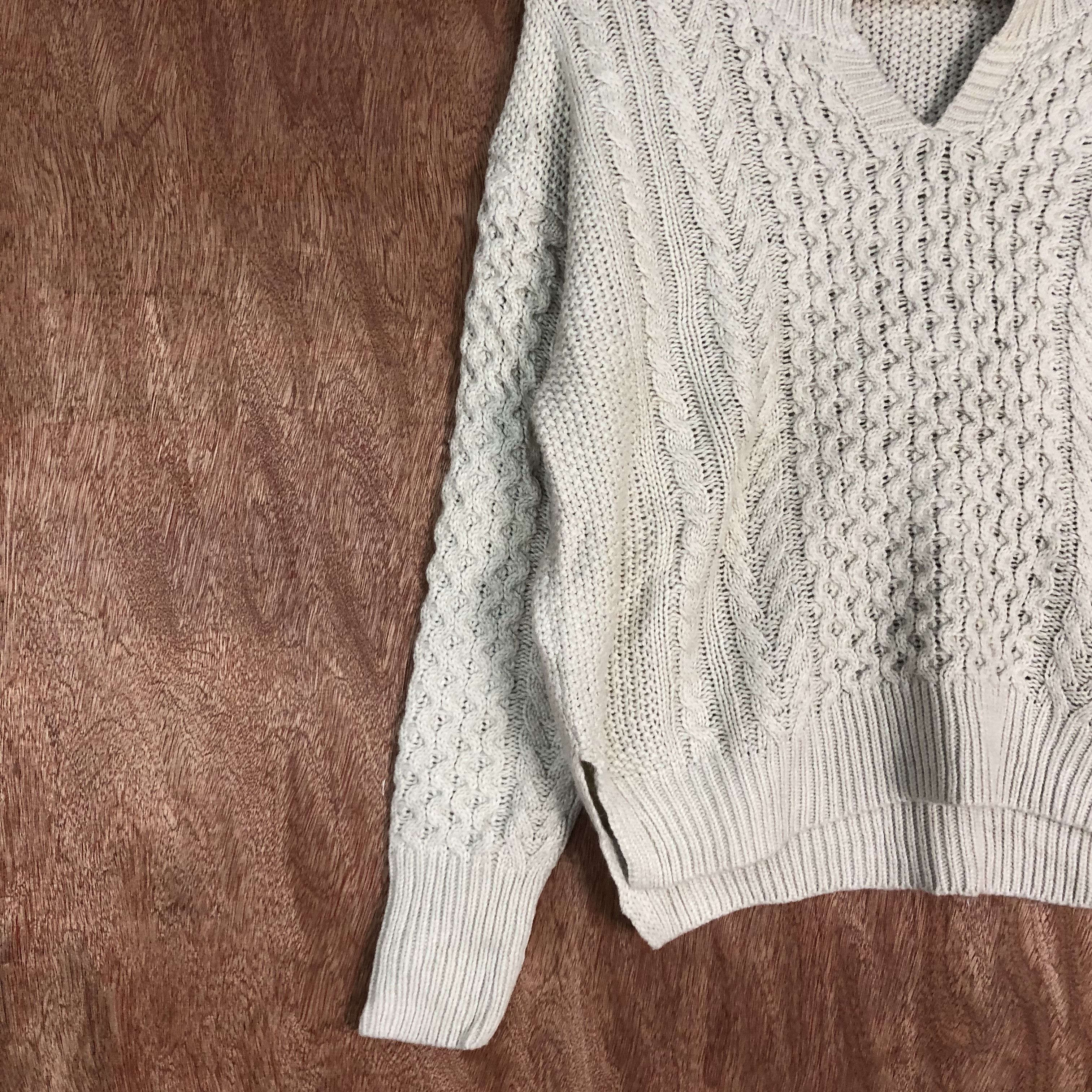 Vintage GU japan WHite cable Knitwear #c467 Size US M / EU 48-50 / 2 - 7 Thumbnail