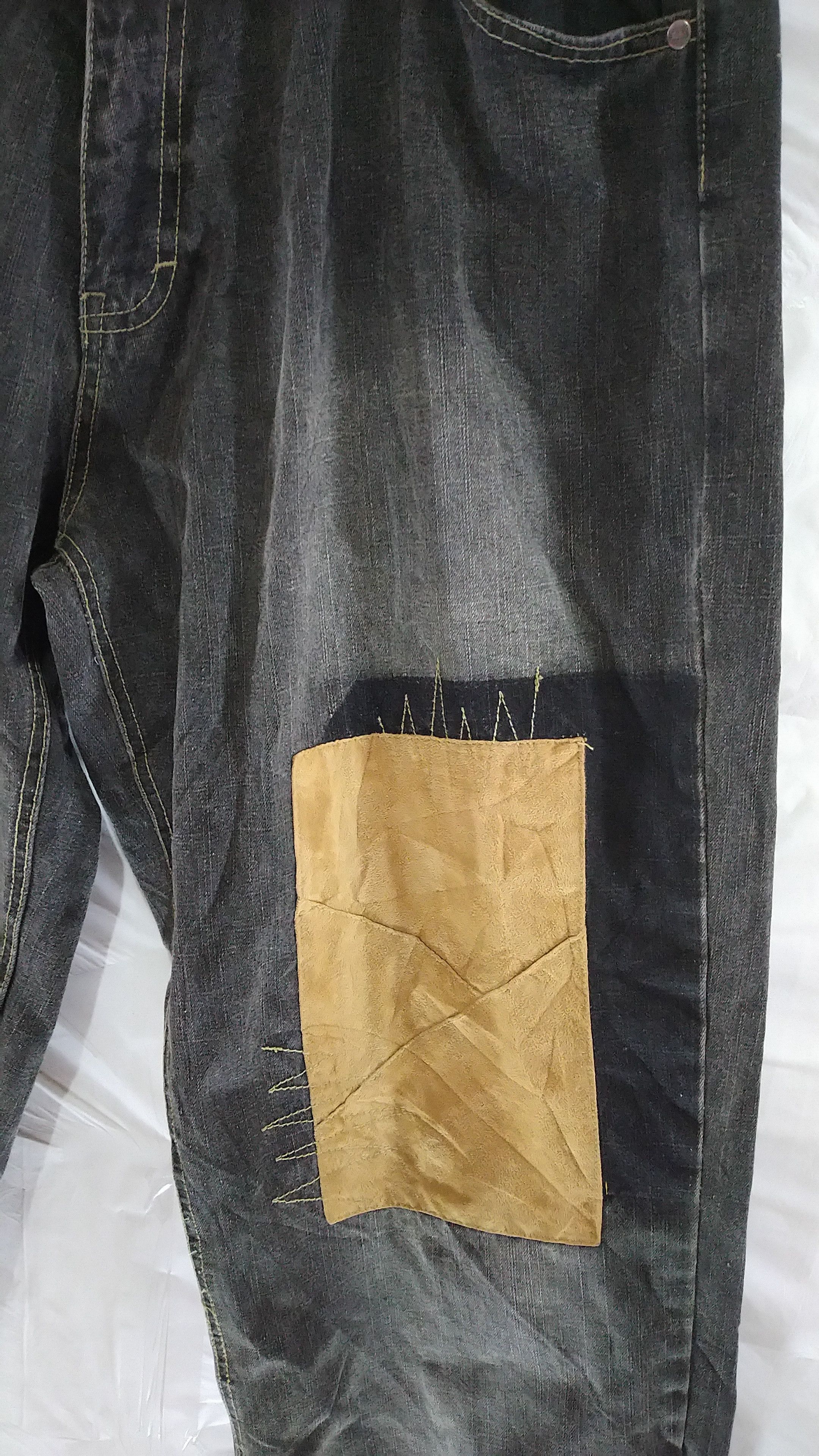 Japanese Brand Kno Betta Patchwork Shashiko Denim Pant Leather Patch Size US 36 / EU 52 - 5 Thumbnail
