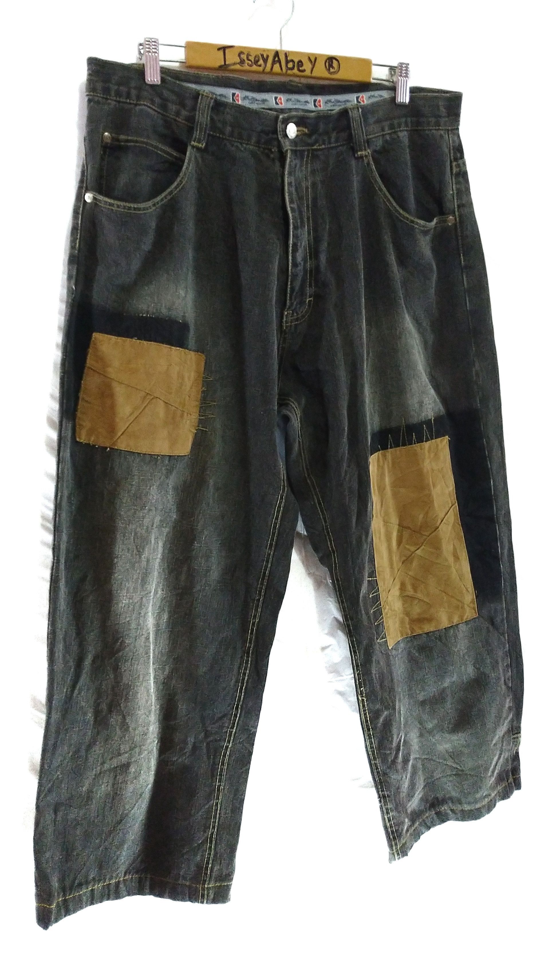 Japanese Brand Kno Betta Patchwork Shashiko Denim Pant Leather Patch Size US 36 / EU 52 - 3 Thumbnail