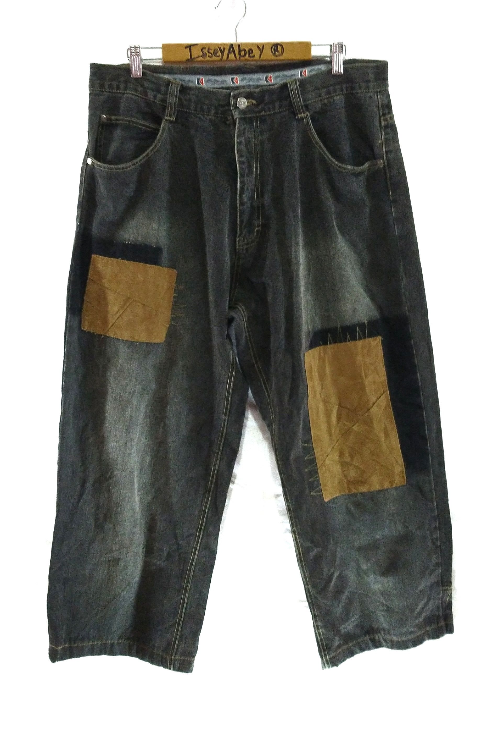 Japanese Brand Kno Betta Patchwork Shashiko Denim Pant Leather Patch Size US 36 / EU 52 - 1 Thumbnail