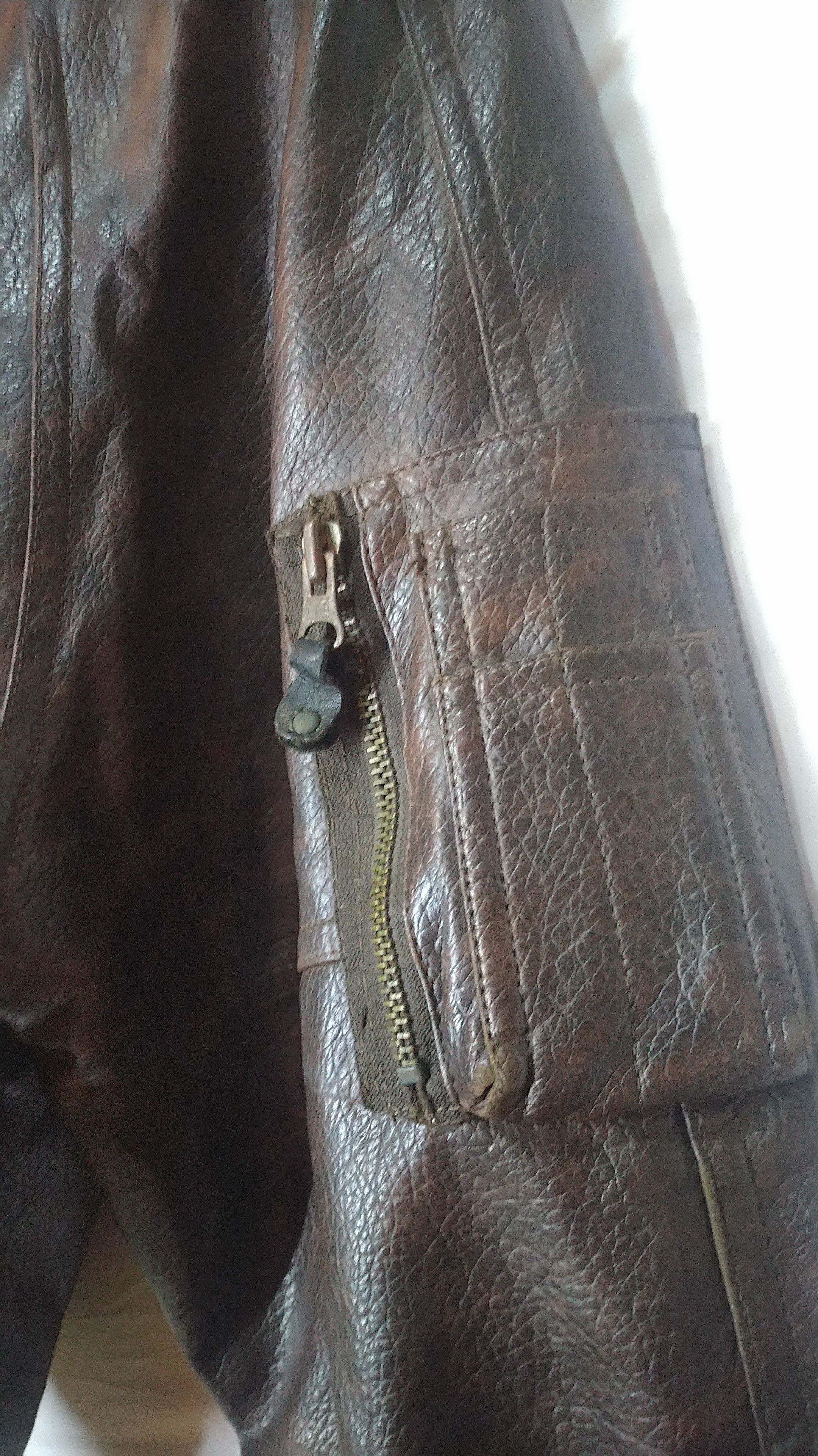 Harley Davidson Vtg Flying Shark England Military Leather Jacket Motorcycle Size US L / EU 52-54 / 3 - 7 Thumbnail