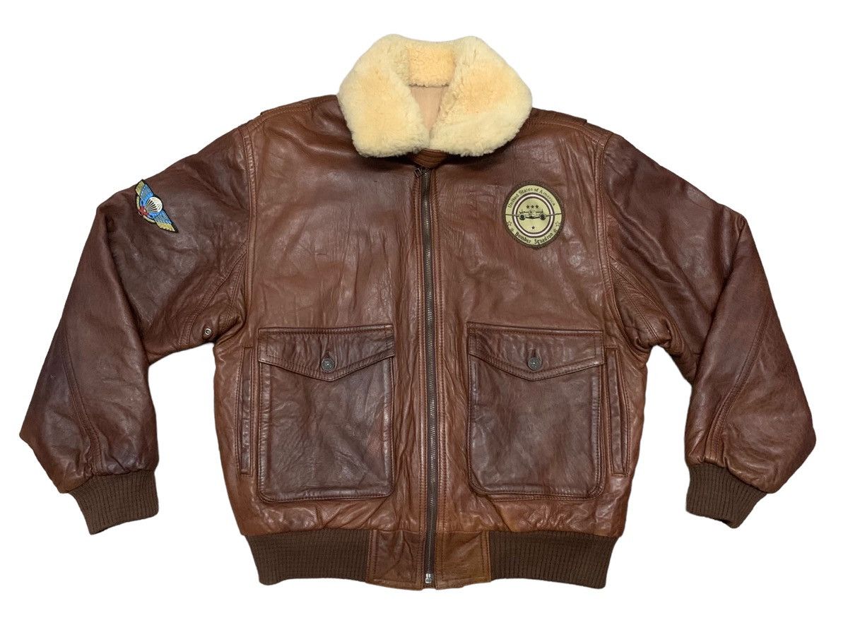 Vintage Citalion Air Force Type G-1 Leather Jacket 1980s - www 