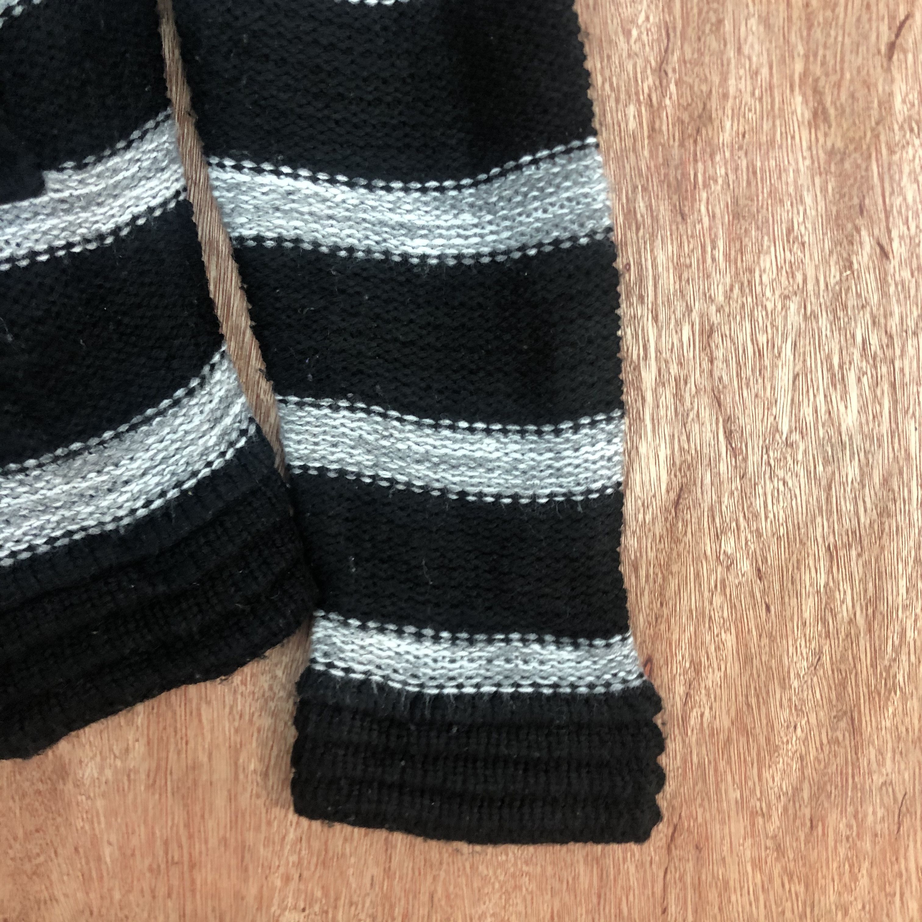 Homespun Knitwear Made in Heaven Japan Stripe Black White Shag Knitwear #c462 Size US M / EU 48-50 / 2 - 4 Thumbnail