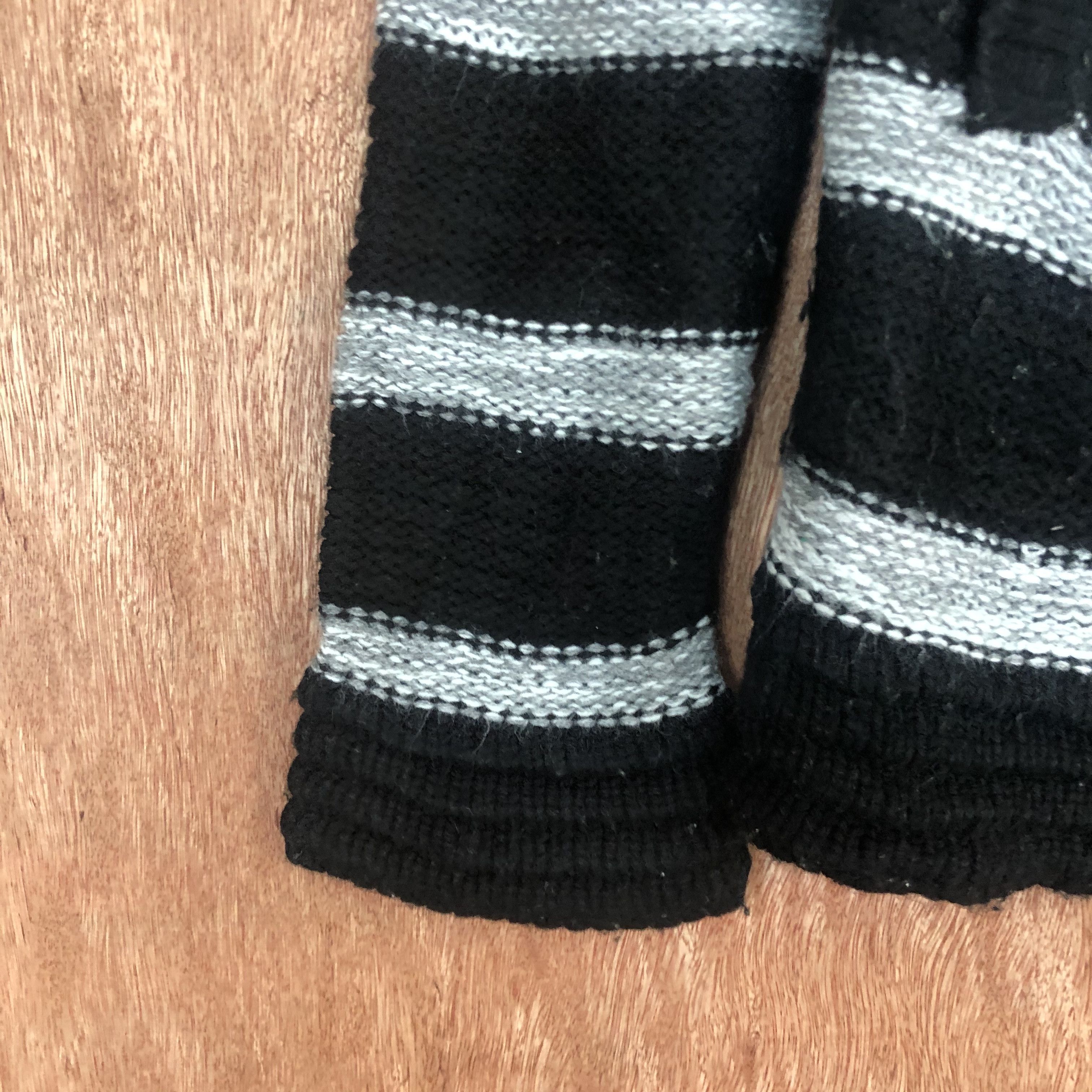 Homespun Knitwear Made in Heaven Japan Stripe Black White Shag Knitwear #c462 Size US M / EU 48-50 / 2 - 6 Thumbnail