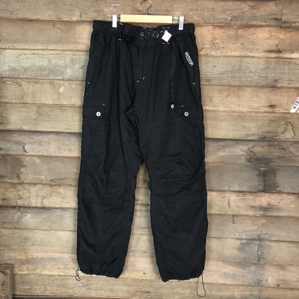 Japanese Brand DL Outdoor Life Black Tactical track Multipocket Pants #1933 Size US 34 / EU 50 - 1 Thumbnail