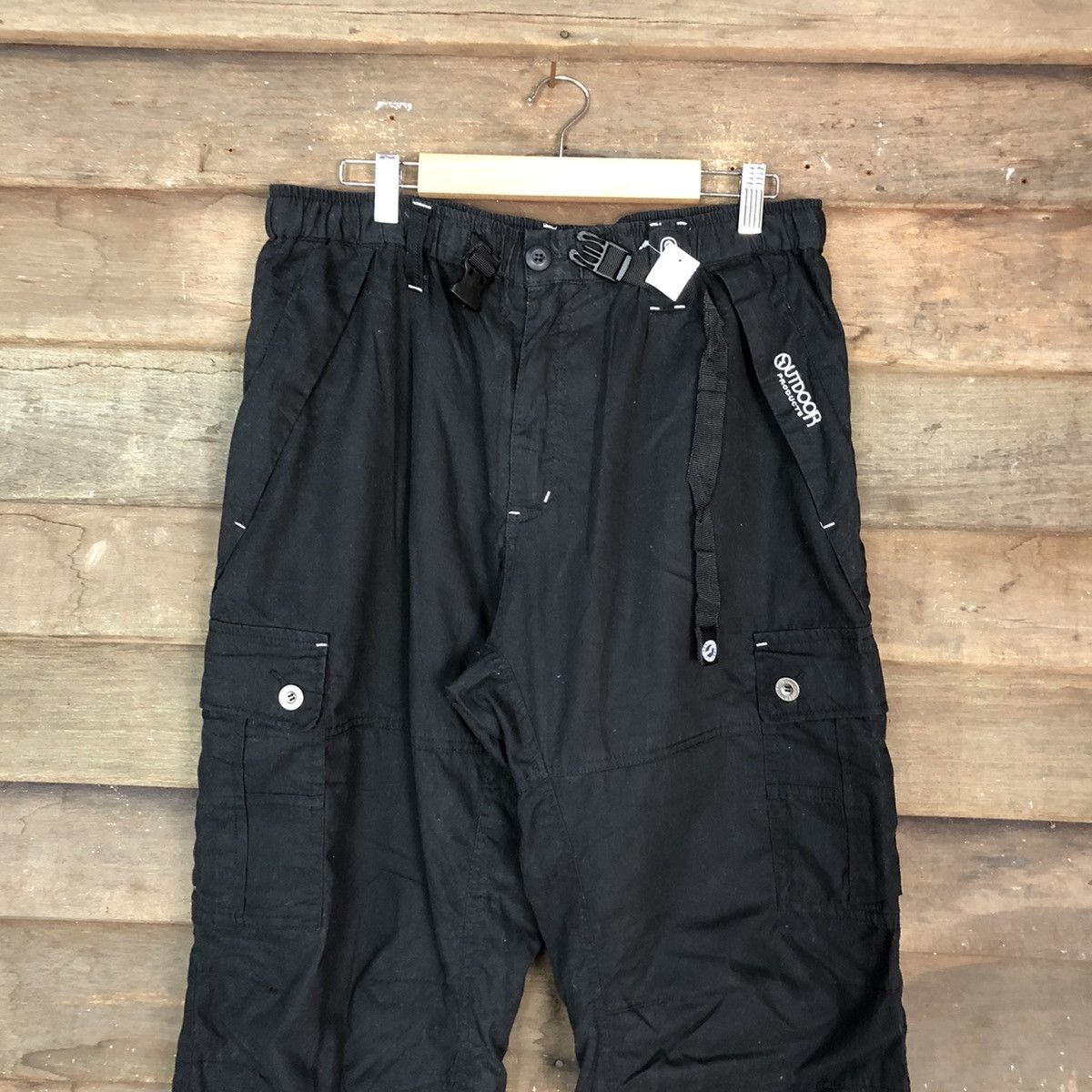 Japanese Brand DL Outdoor Life Black Tactical track Multipocket Pants #1933 Size US 34 / EU 50 - 2 Thumbnail