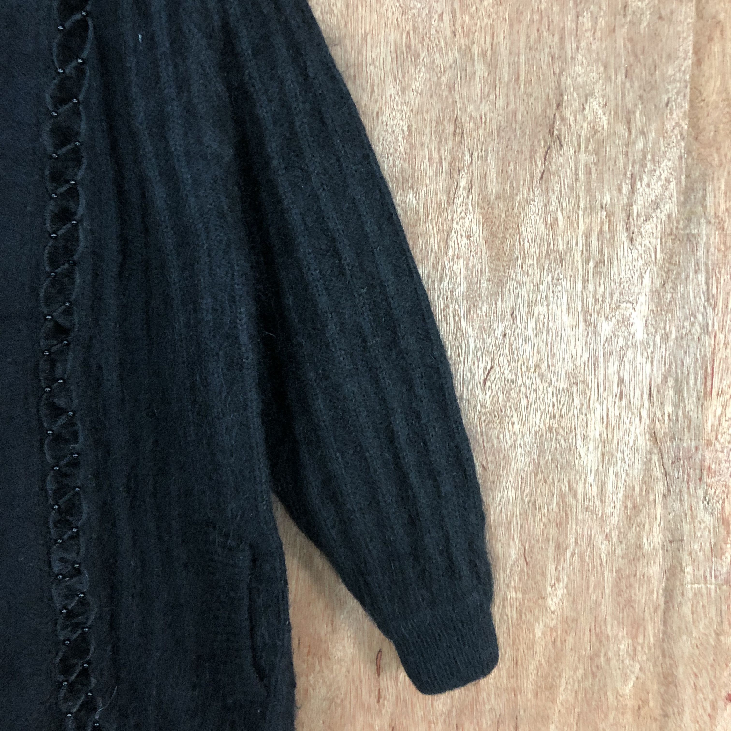 Vintage Japan BLack knitwear vintage Cardigan #c476 Size US L / EU 52-54 / 3 - 5 Thumbnail