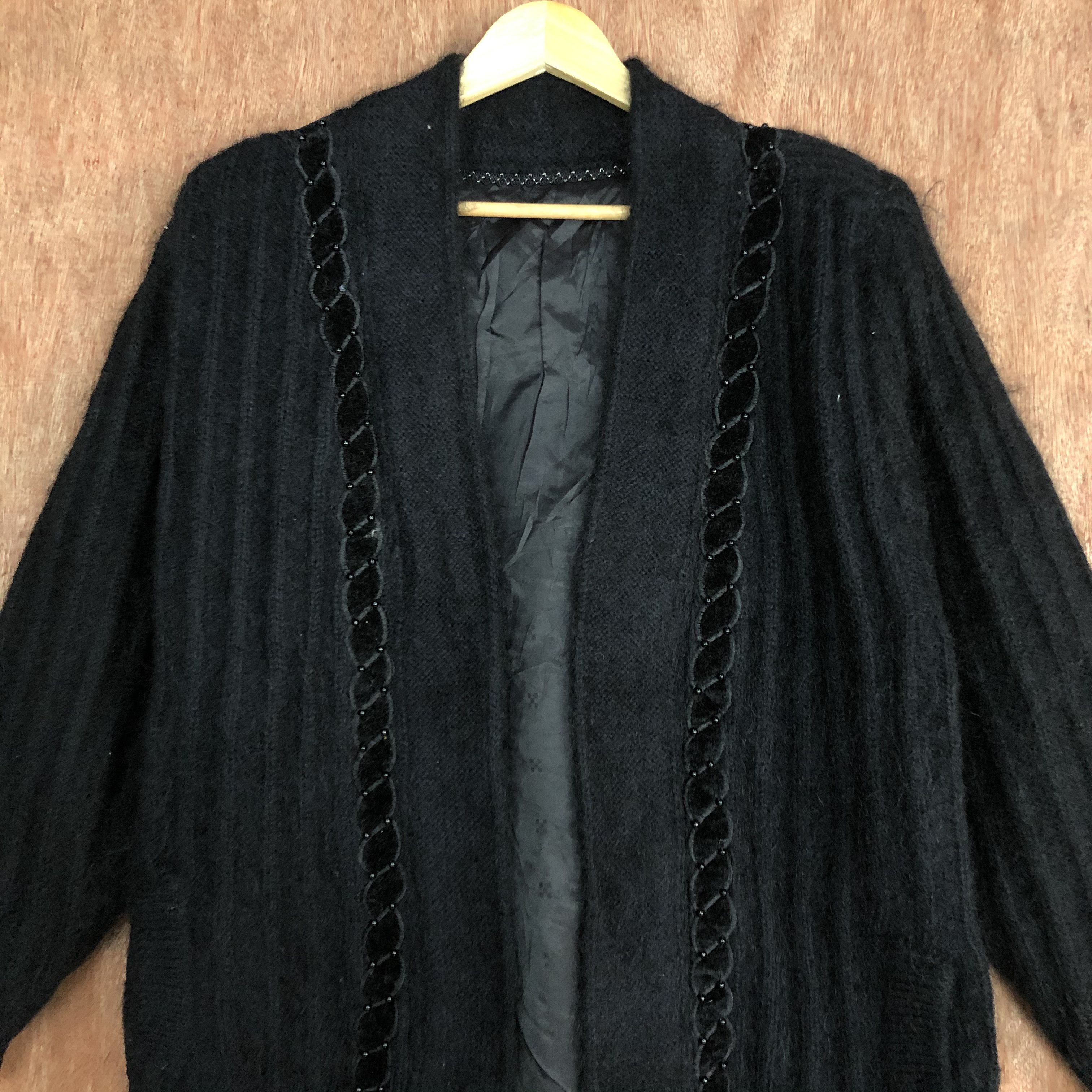 Vintage Japan BLack knitwear vintage Cardigan #c476 Size US L / EU 52-54 / 3 - 8 Thumbnail