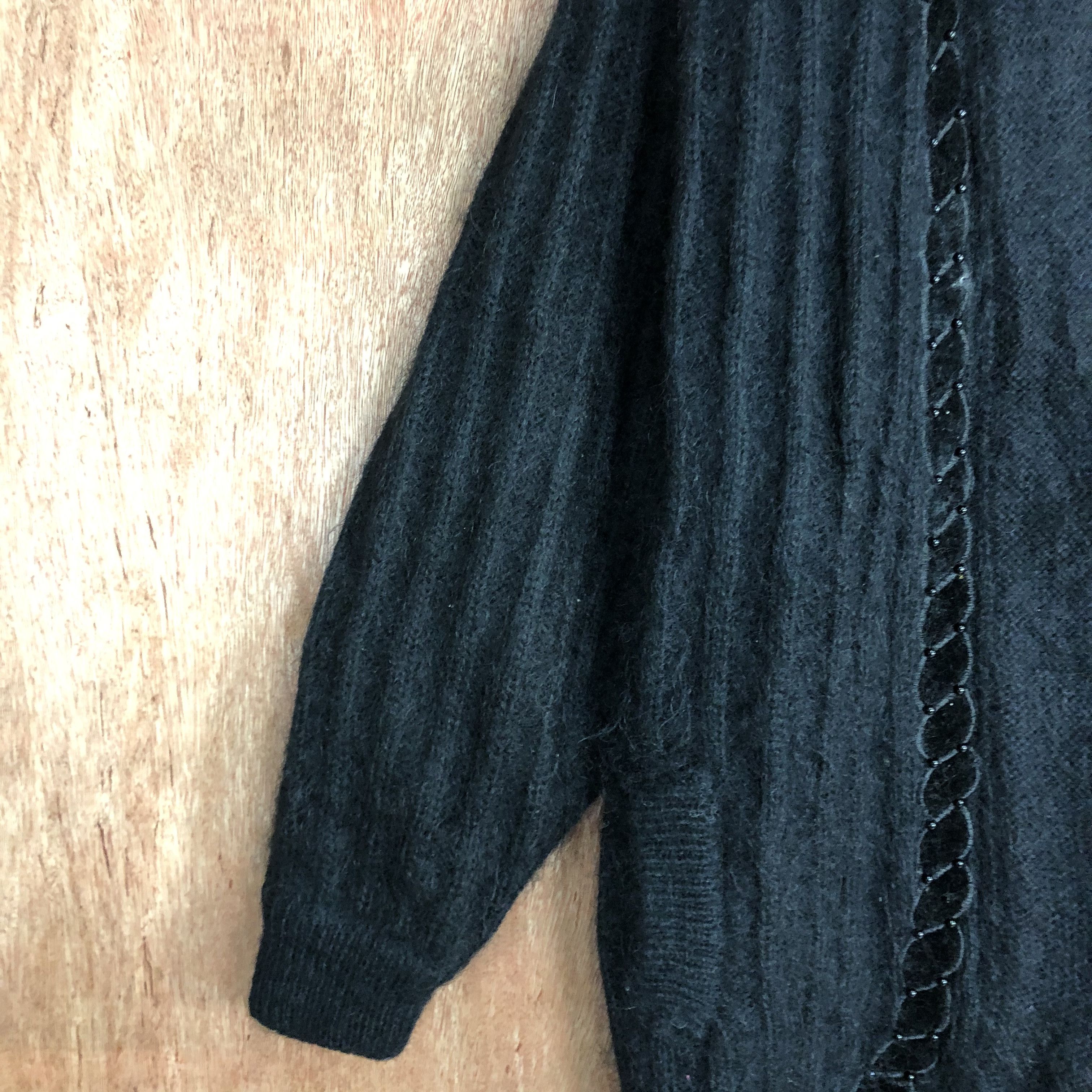 Vintage Japan BLack knitwear vintage Cardigan #c476 Size US L / EU 52-54 / 3 - 7 Thumbnail