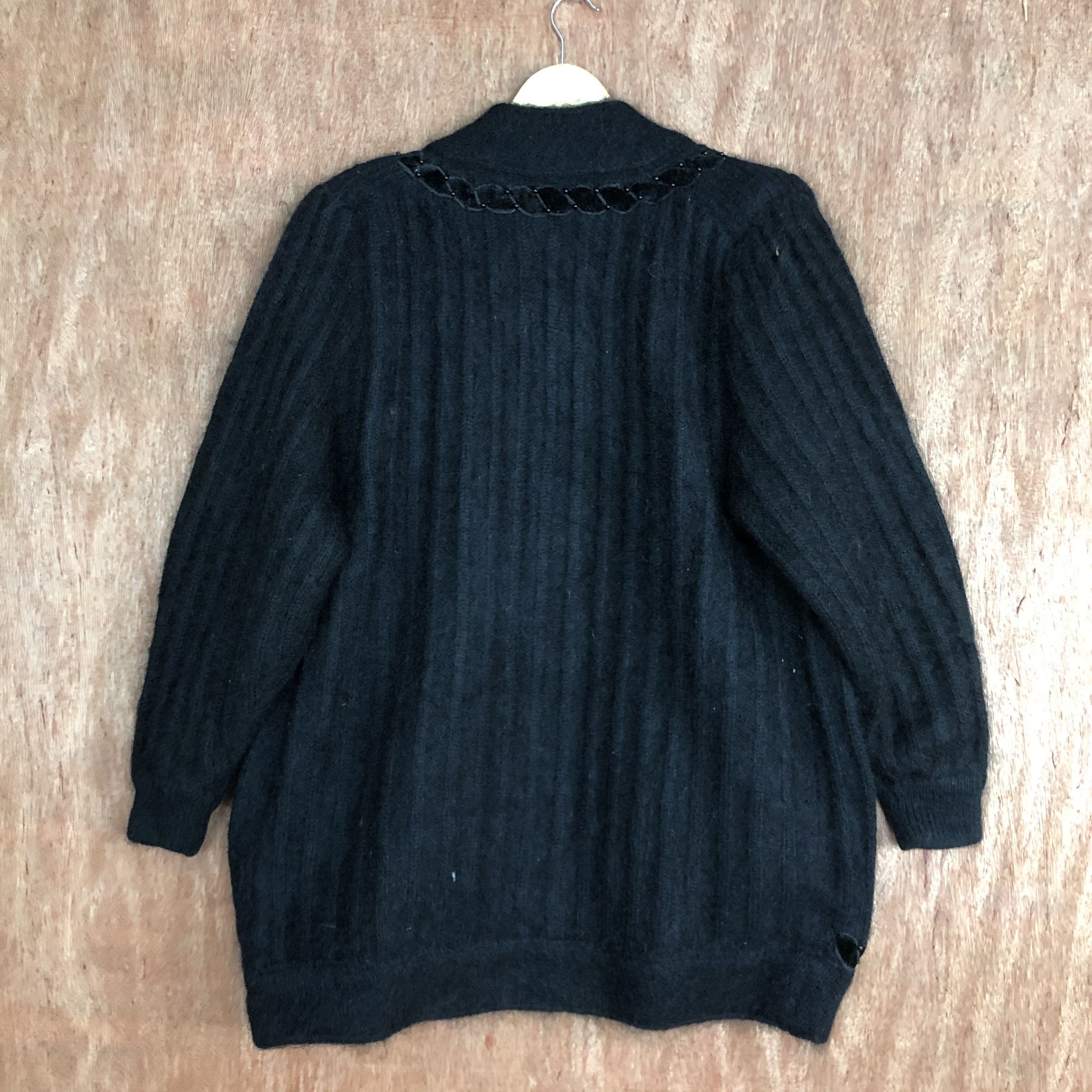 Vintage Japan BLack knitwear vintage Cardigan #c476 Size US L / EU 52-54 / 3 - 9 Thumbnail