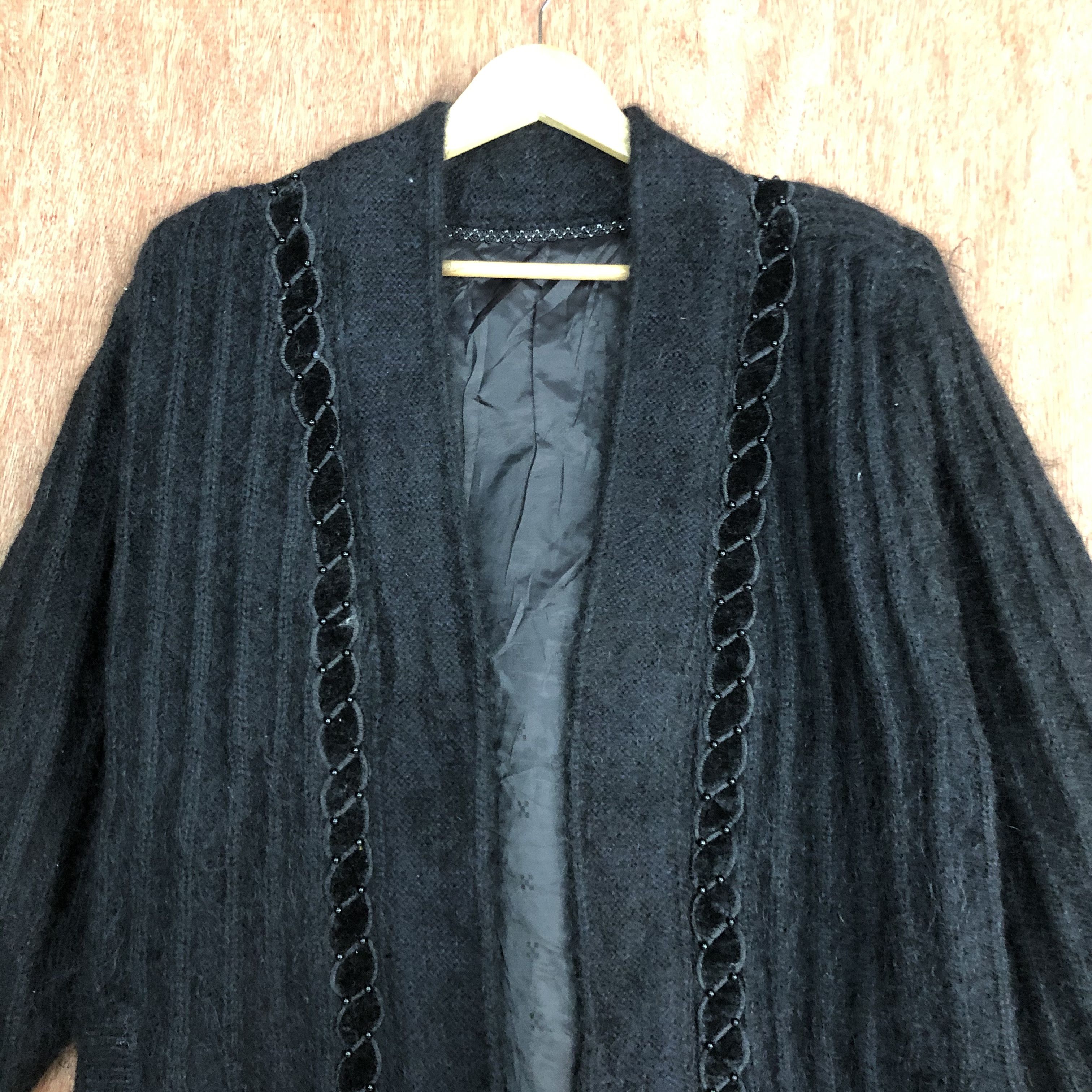 Vintage Japan BLack knitwear vintage Cardigan #c476 Size US L / EU 52-54 / 3 - 2 Thumbnail