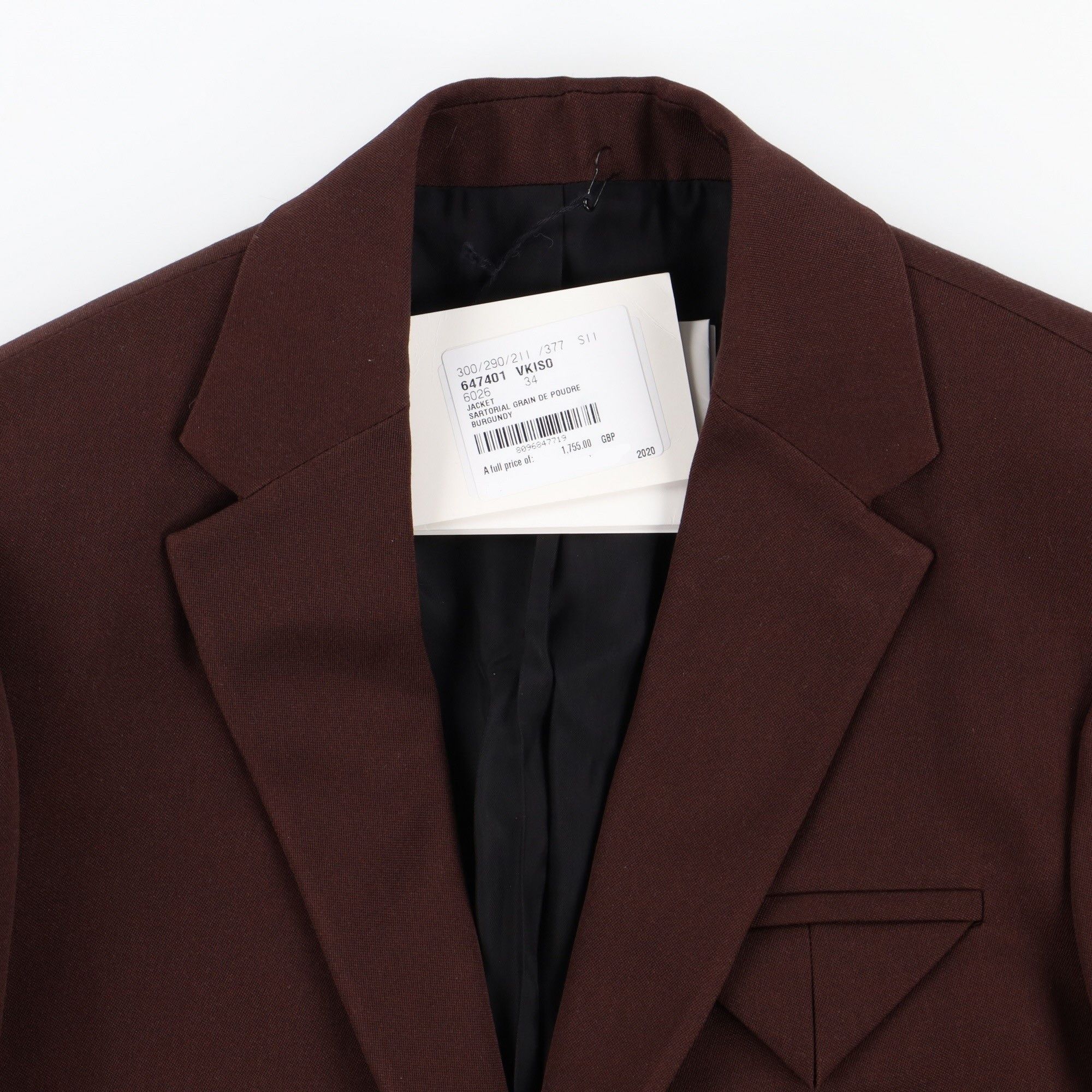 Bottega Veneta Burgundy Sartorial Grain de Poudre Blazer Size XXS / US 00 / IT 34 - 8 Thumbnail