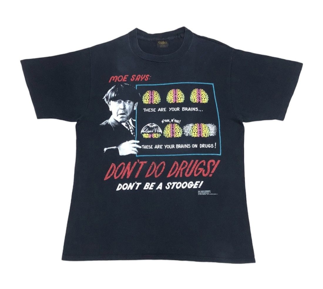 image of Movie x Vintage 3 Stooges Tshirt 90's in Black, Men's (Size Large)